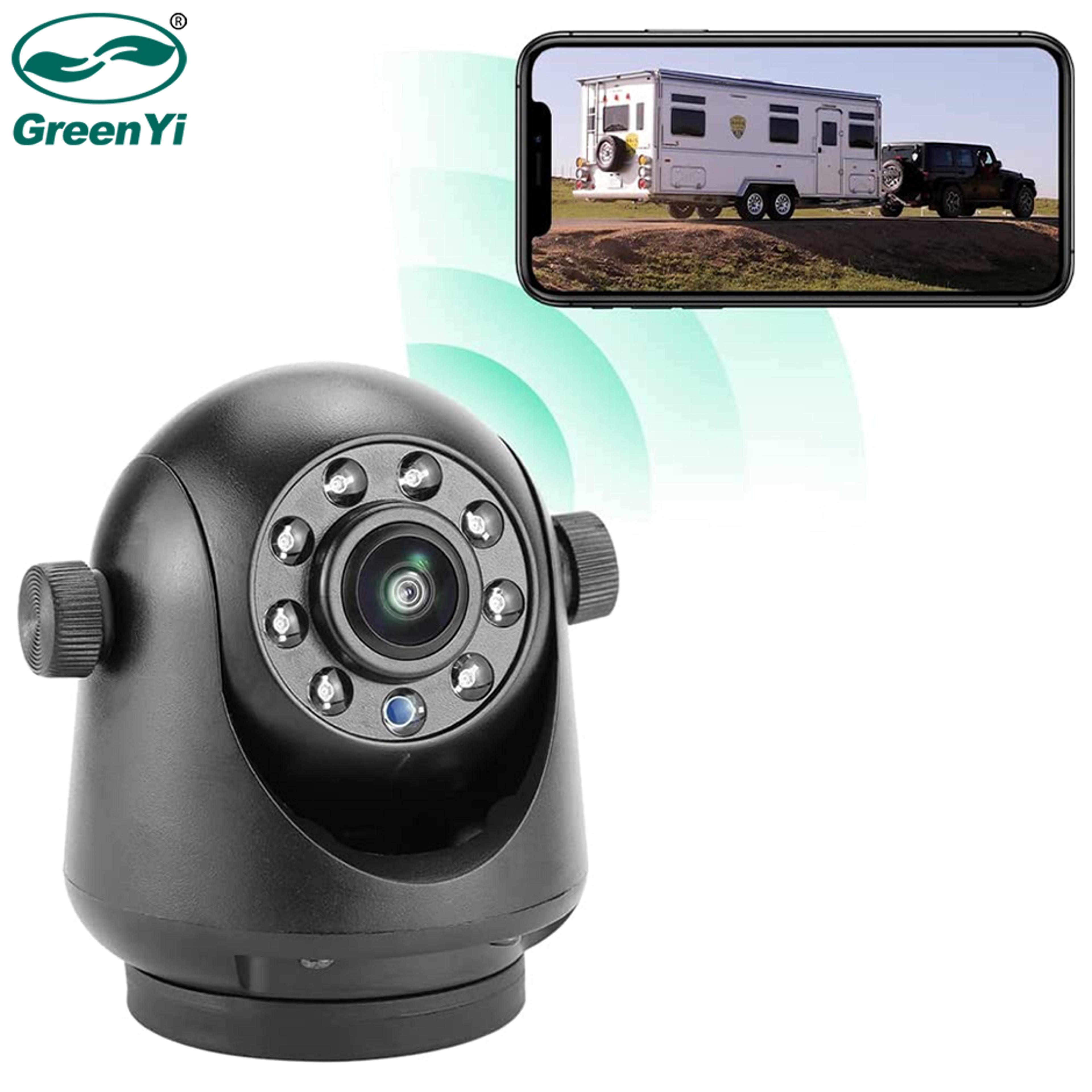magnetic hitch 5g wifi wireless rear view camera, night vision, rechargeable for rv truck trailer, iphone android