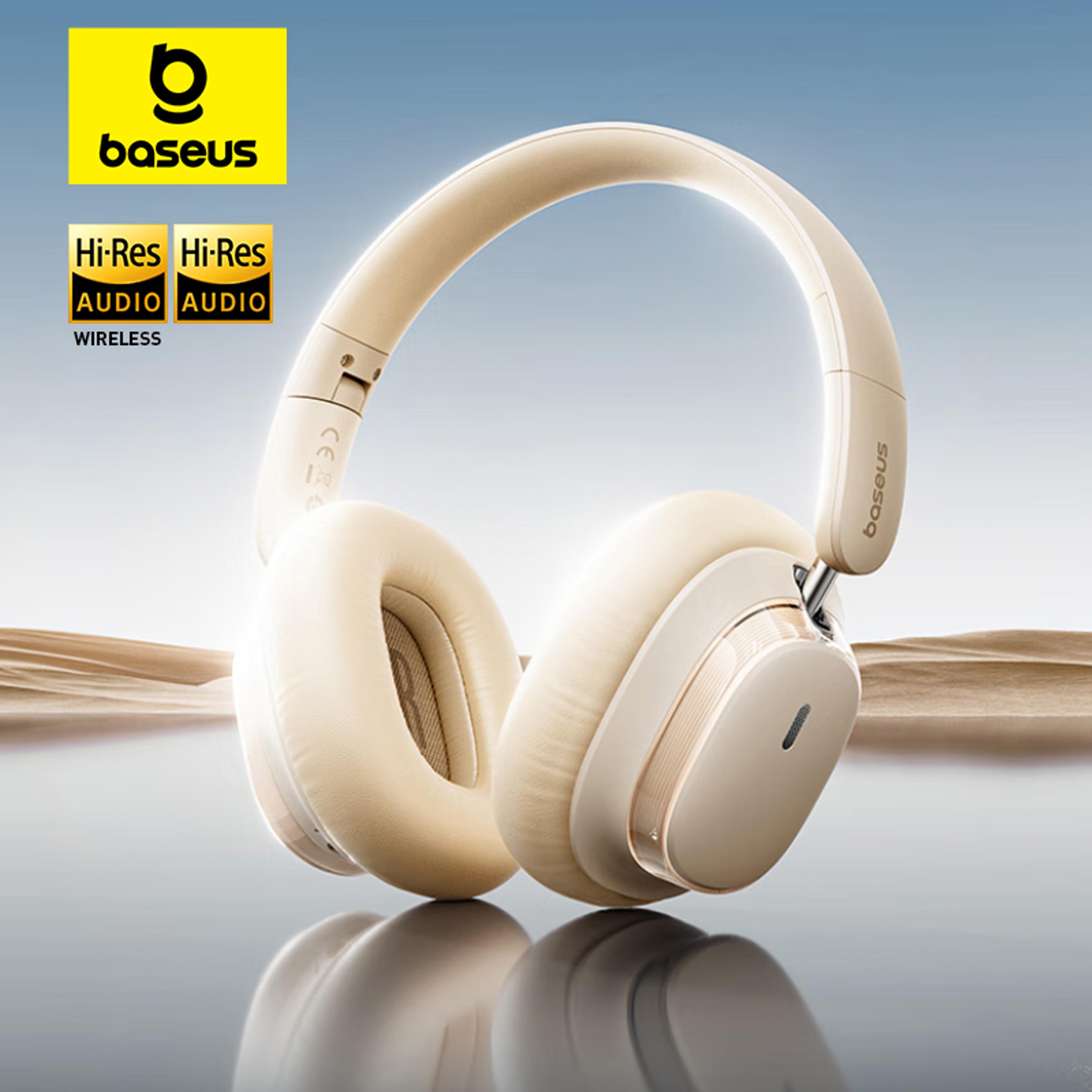 bluetooth 5.4 noise canceling 46db over ear headset, baseus bowie h1s wireless headphones, 120h playtime