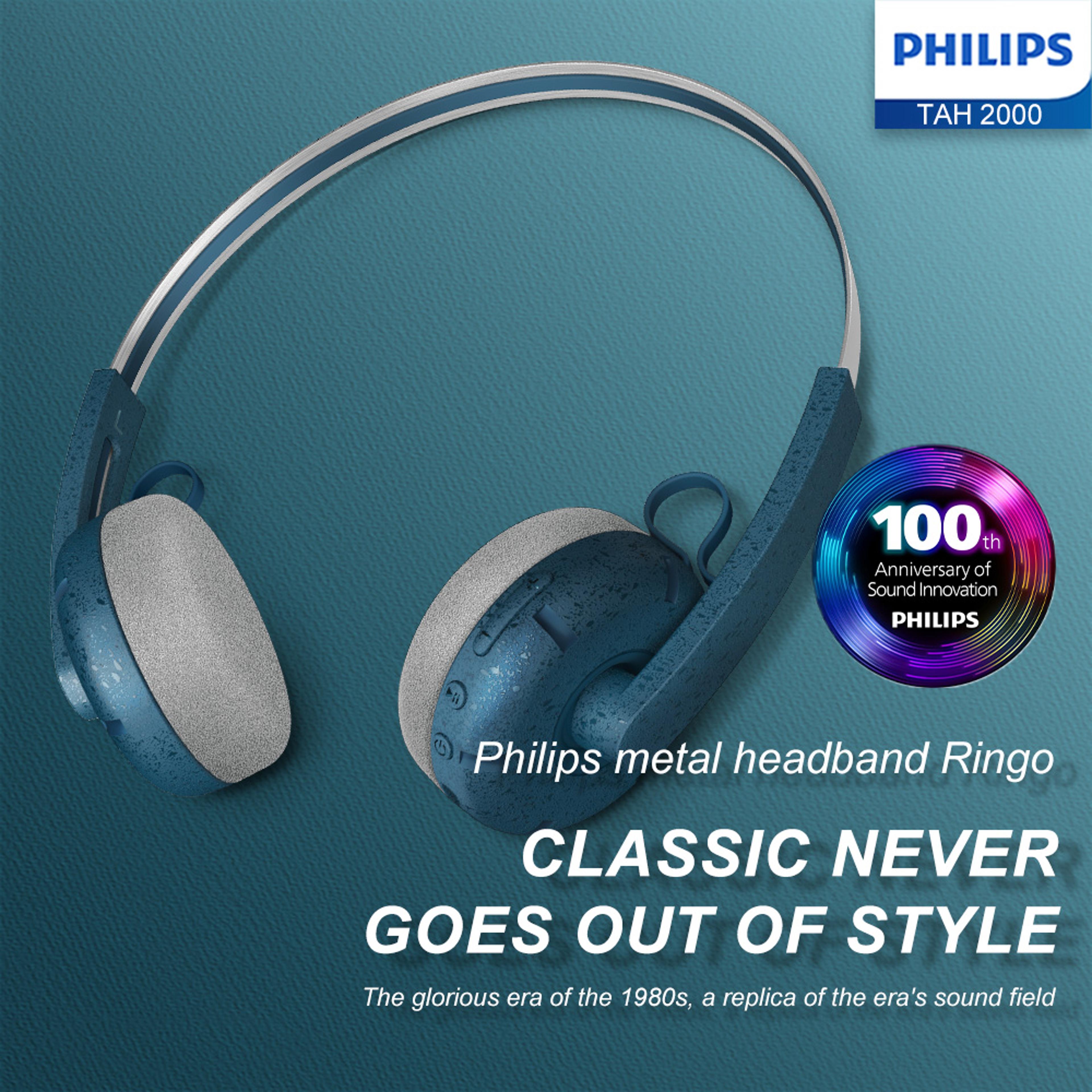 retro style wireless bluetooth, smart noise cancelling headphones for calls