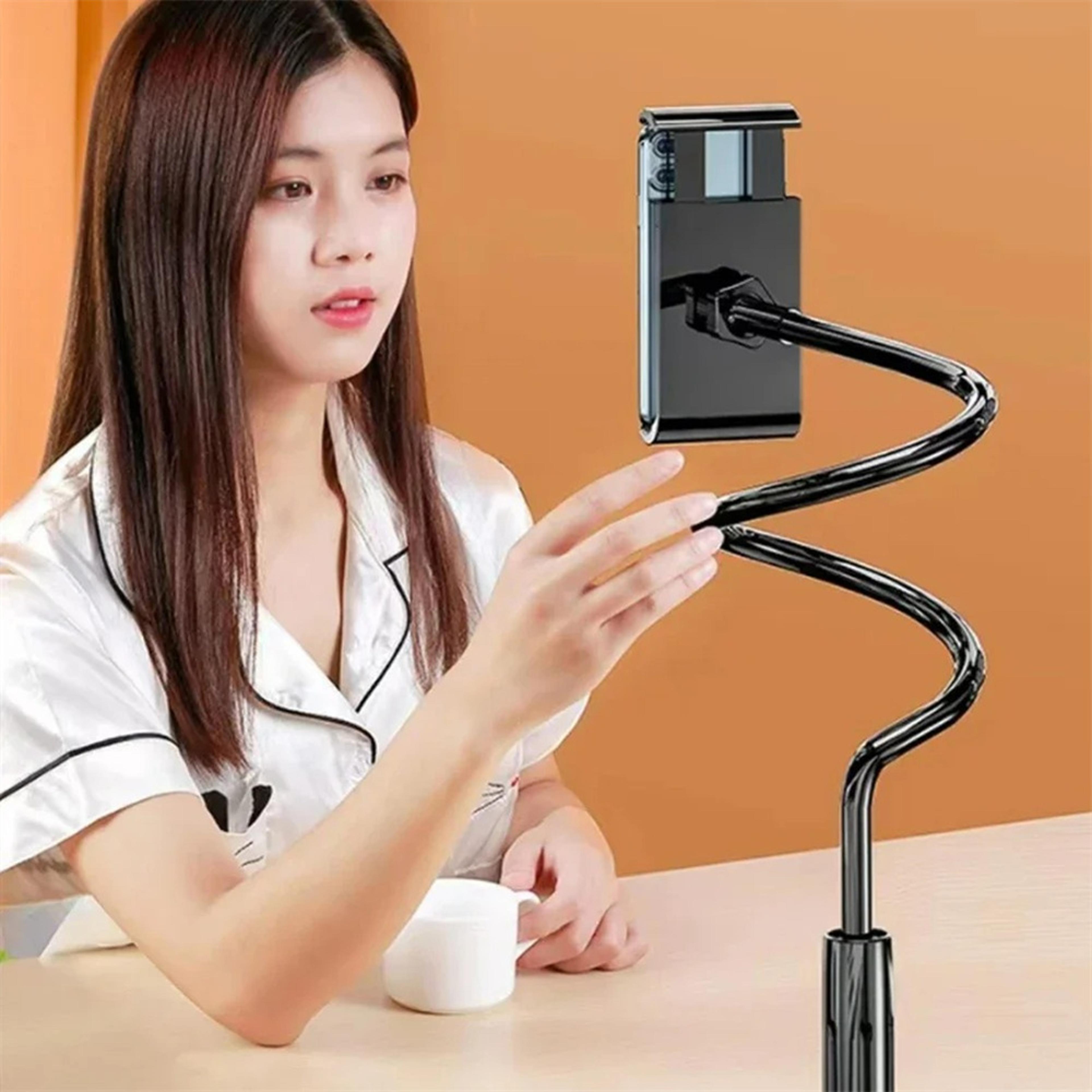 universal flexible arm clip smartphone holder, adjustable lazy mobile phone bracket, portable home bed desktop mount