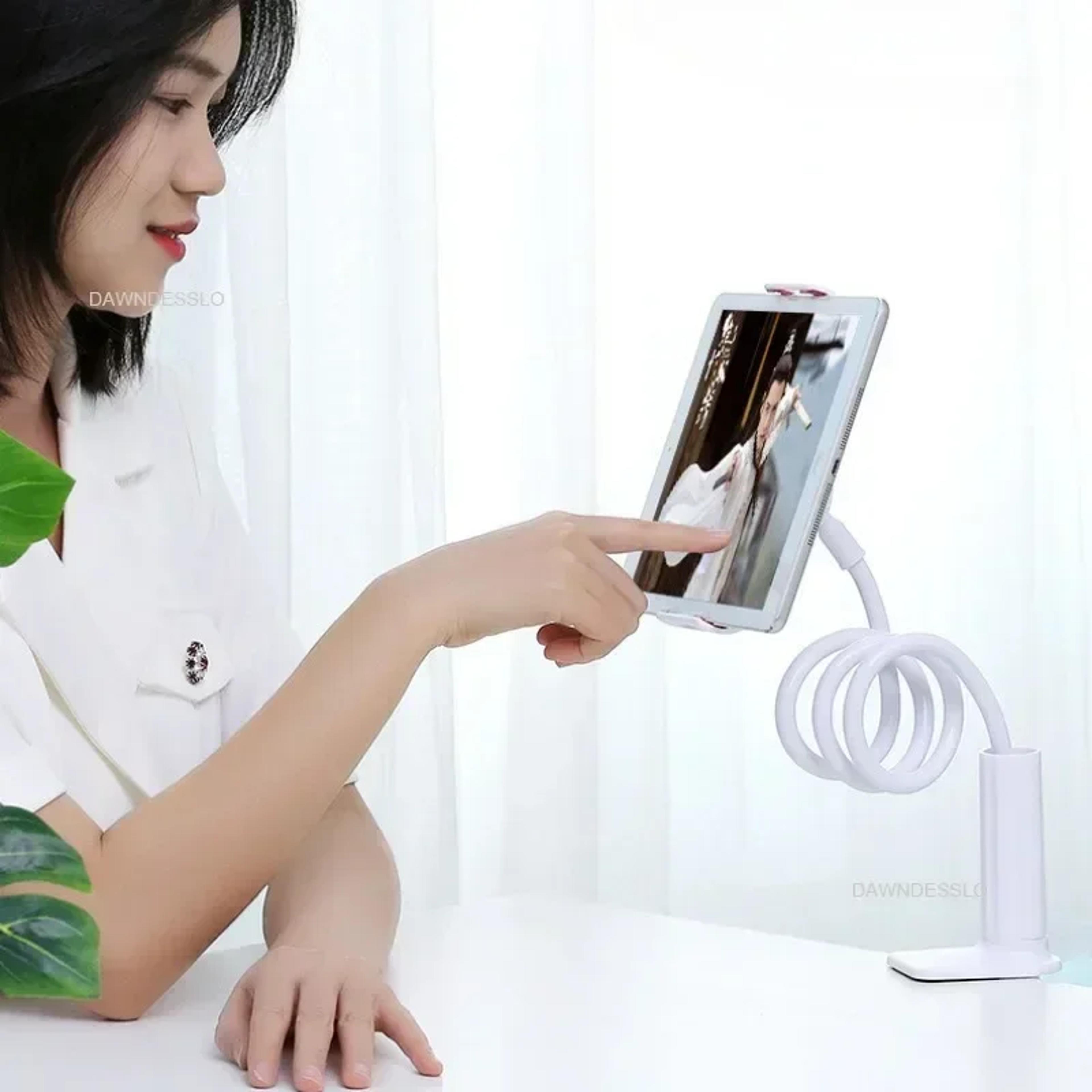 lazy bracket phone holder stand, bed headrest, 360 flexible long arms clamp mount, iphone samsung 3.5-6.7 inch devices