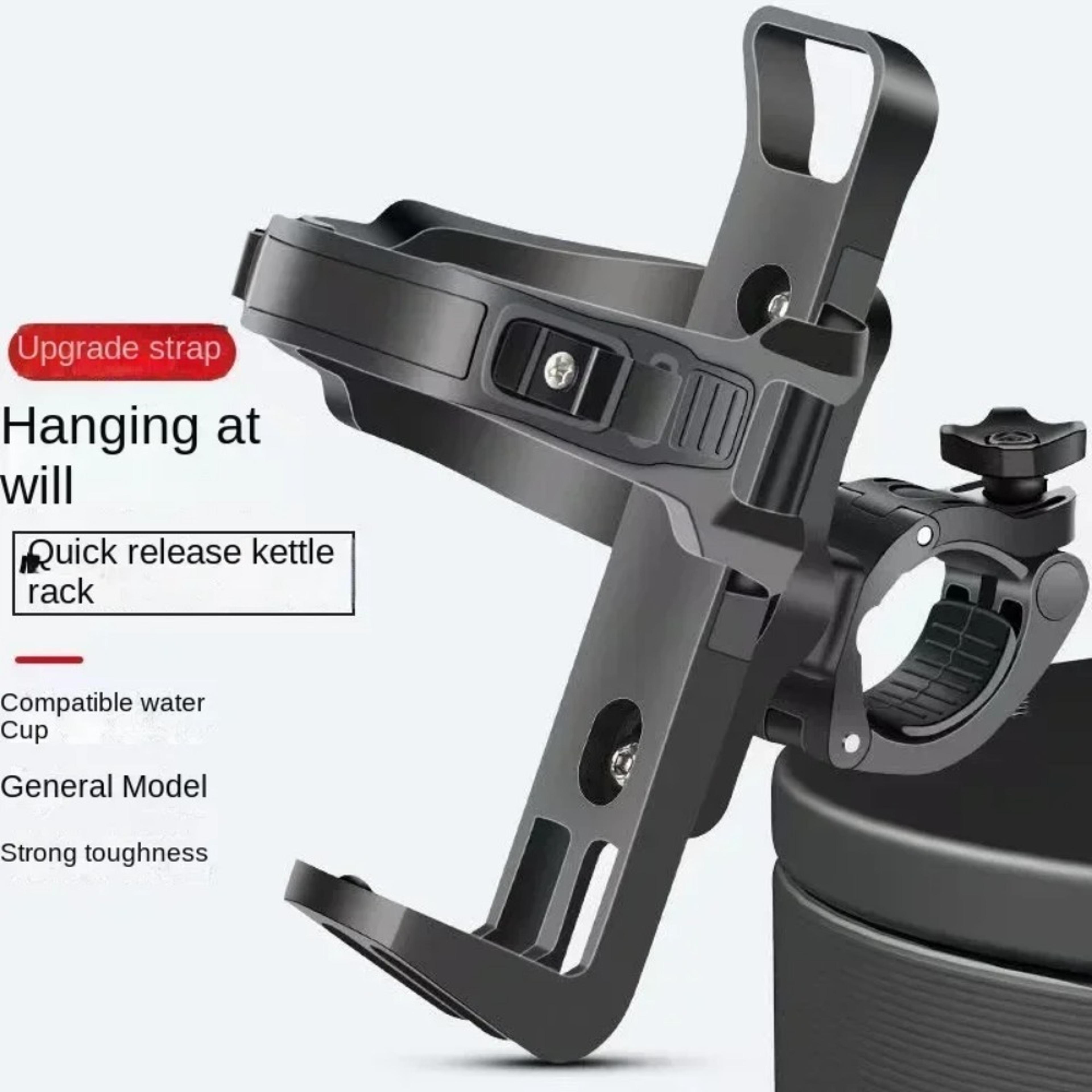 adjustable grip rotatable bike water bottle cage, multifunction cycling beverage holder for mountain bike, road bike
