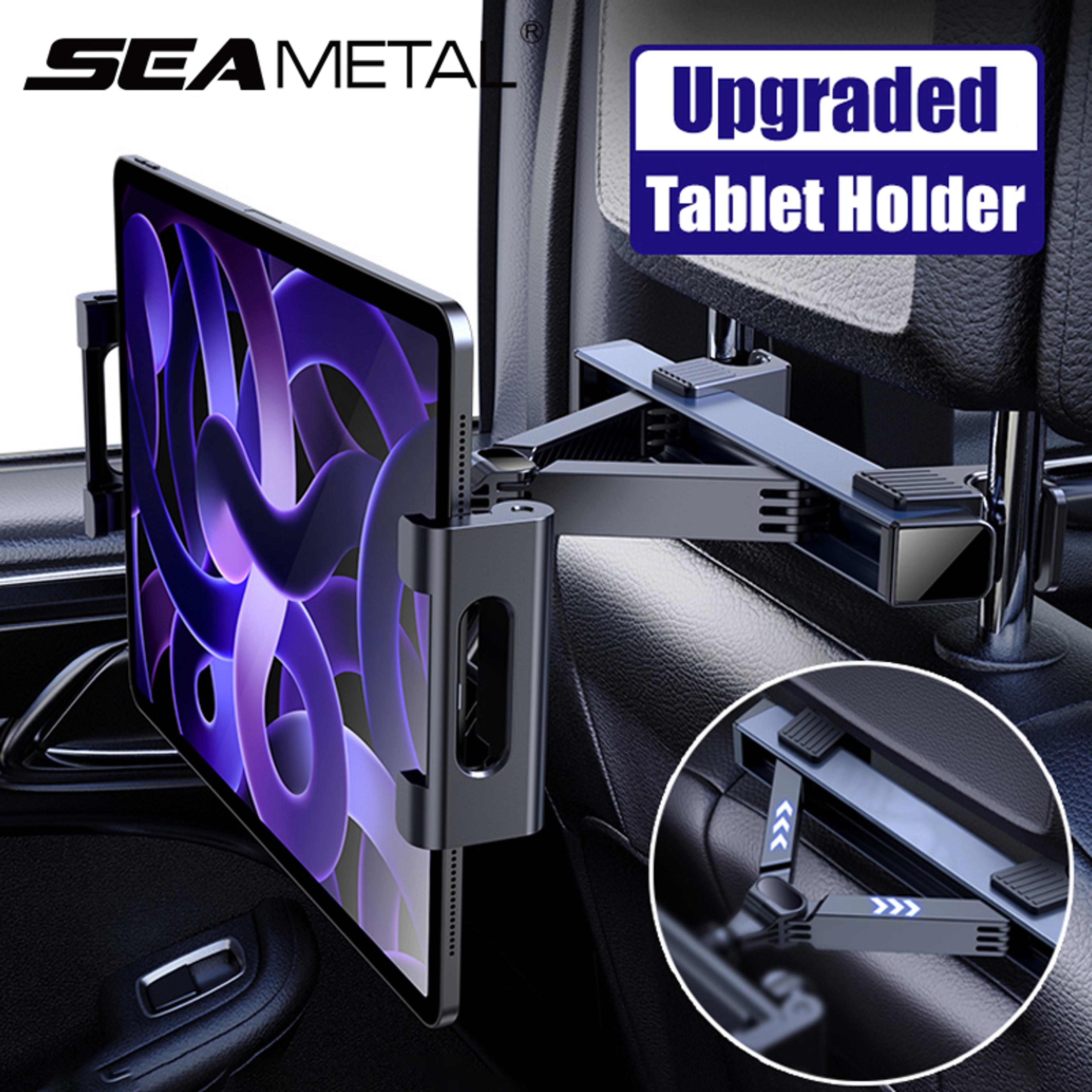 telescopic anti shake auto table holder smartphone mount upgraded car headrest phone holder, compatible with 4-12.9 inch