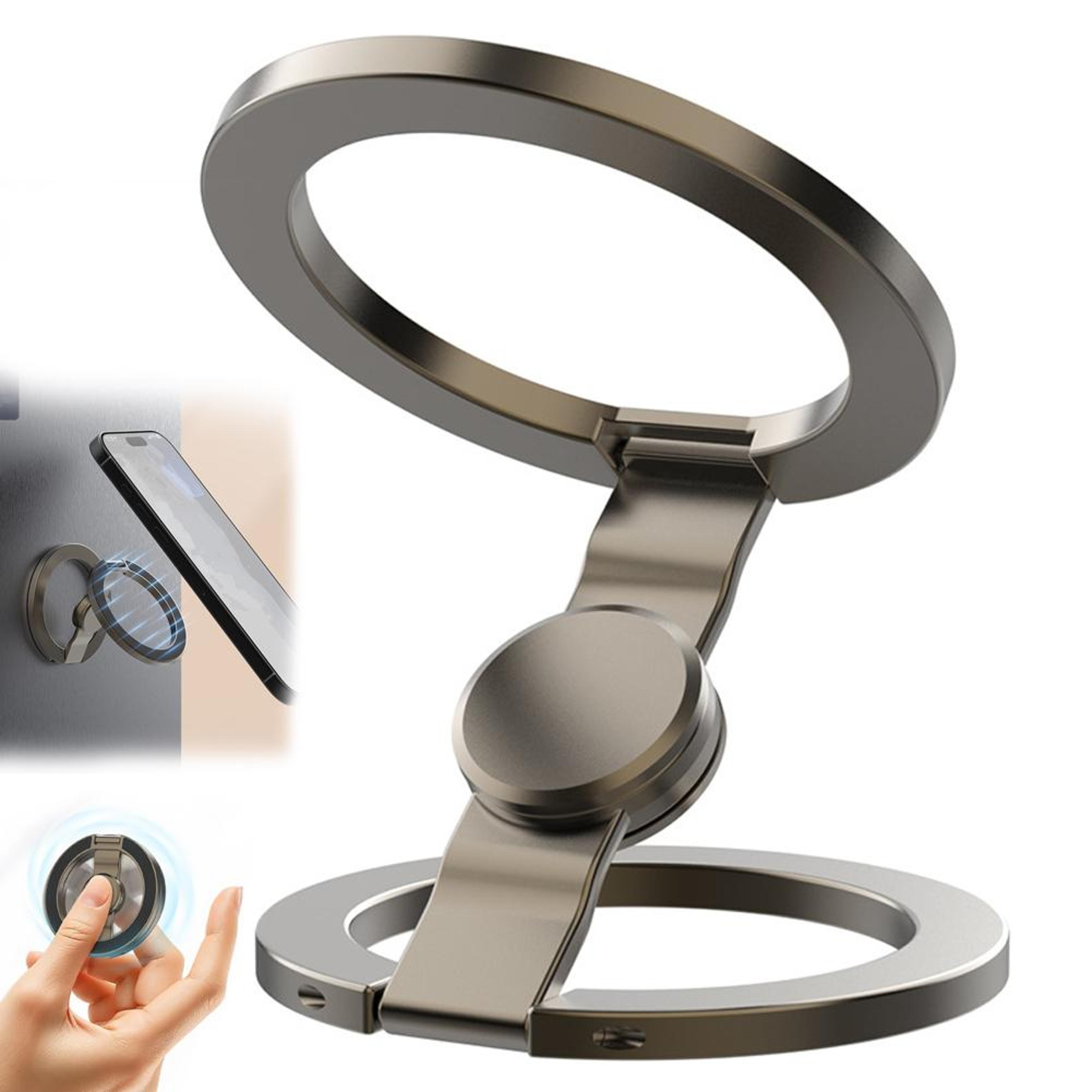 360° rotation mobile phone holder, folding metal finger ring, portable magnetic stand for magsafe iphone
