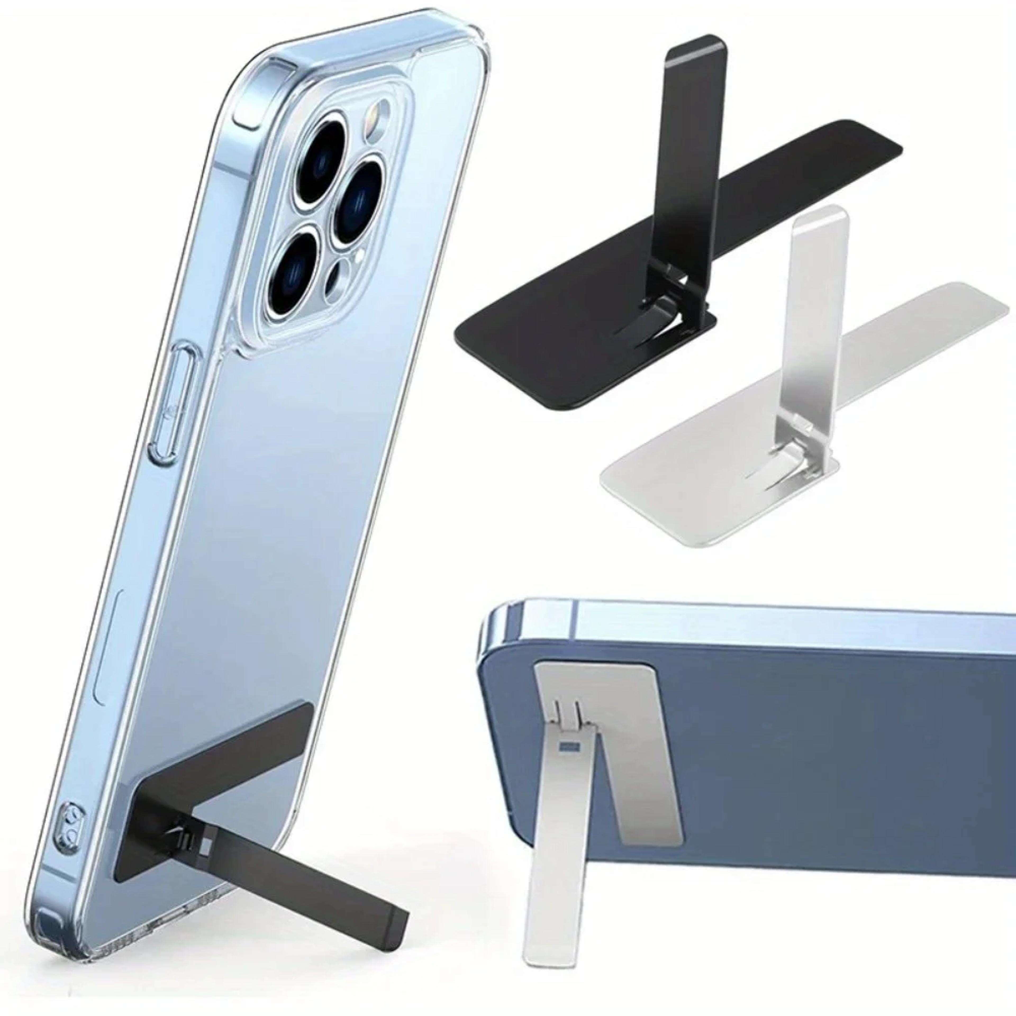 universal desktop phone holder stand, 2pcs ultra thin mini phone kickstand, metal steel folding desk bracket for iphone