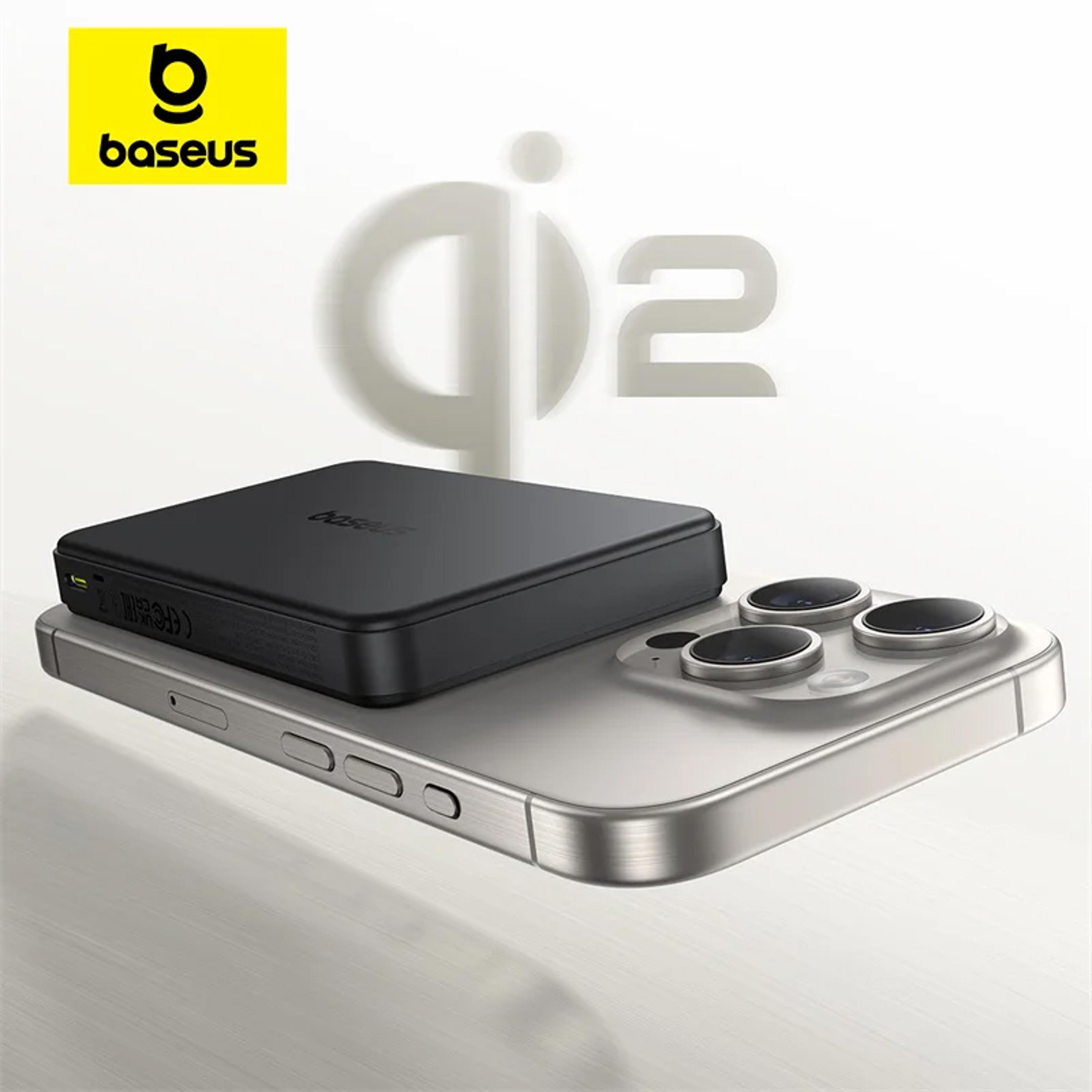 qi2 magnetic power bank baseus 10000mah, 22.5w wired & 15w wireless, qi2 certified for iphone