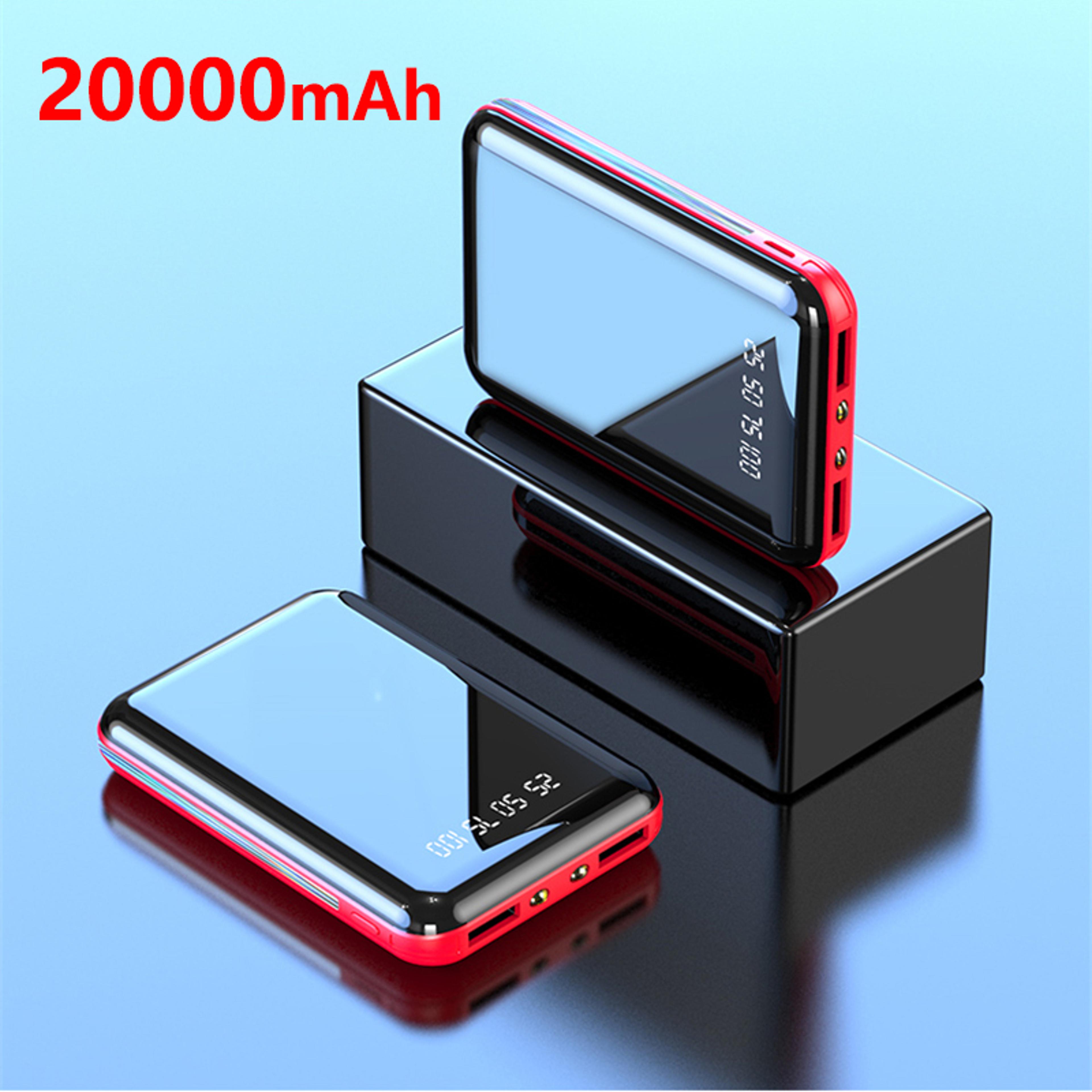 mirror screen led digital powerbank, mini power bank portable charger, external battery for iphone xiaomi