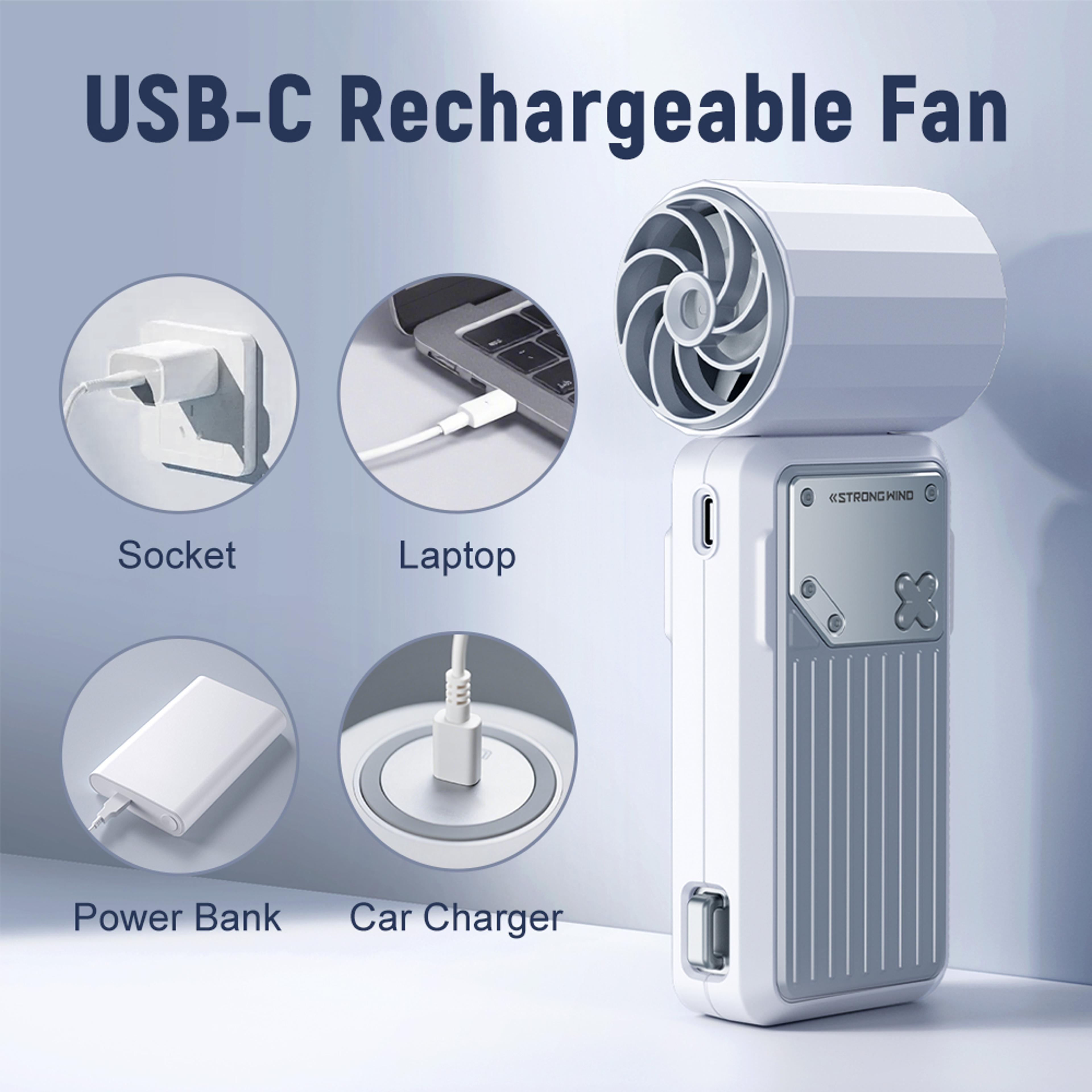 pocket portable handheld fan, high-speed turbo jet cooling fan, brushless motor with digital display for outdoor travel