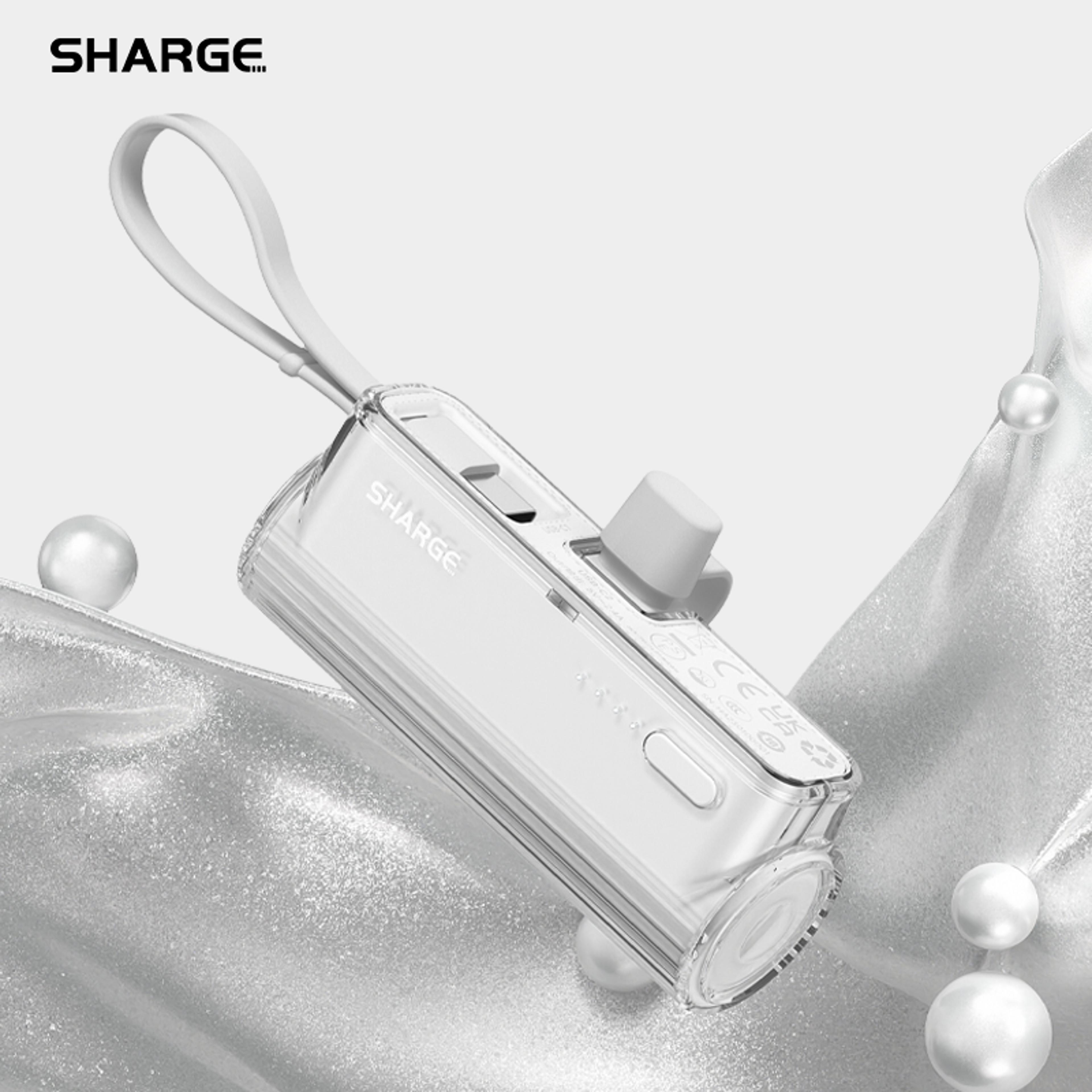 flow mini power bank, built-in replaceable usb-c lightning connector, portable charger for iphone, samsung