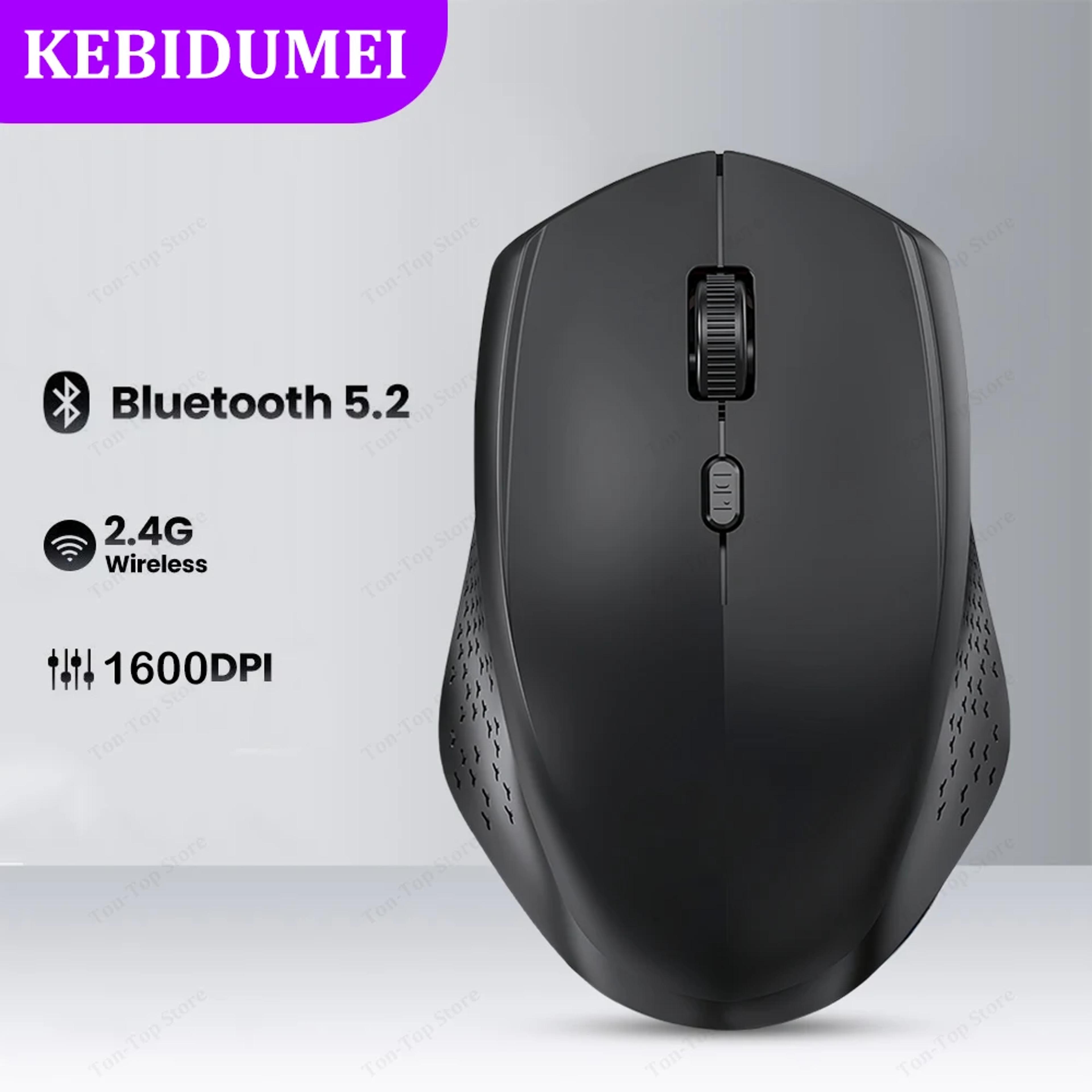 dual mode bluetooth 5.2 mouse, silent wireless gaming mouse, rechargeable for laptop and pc