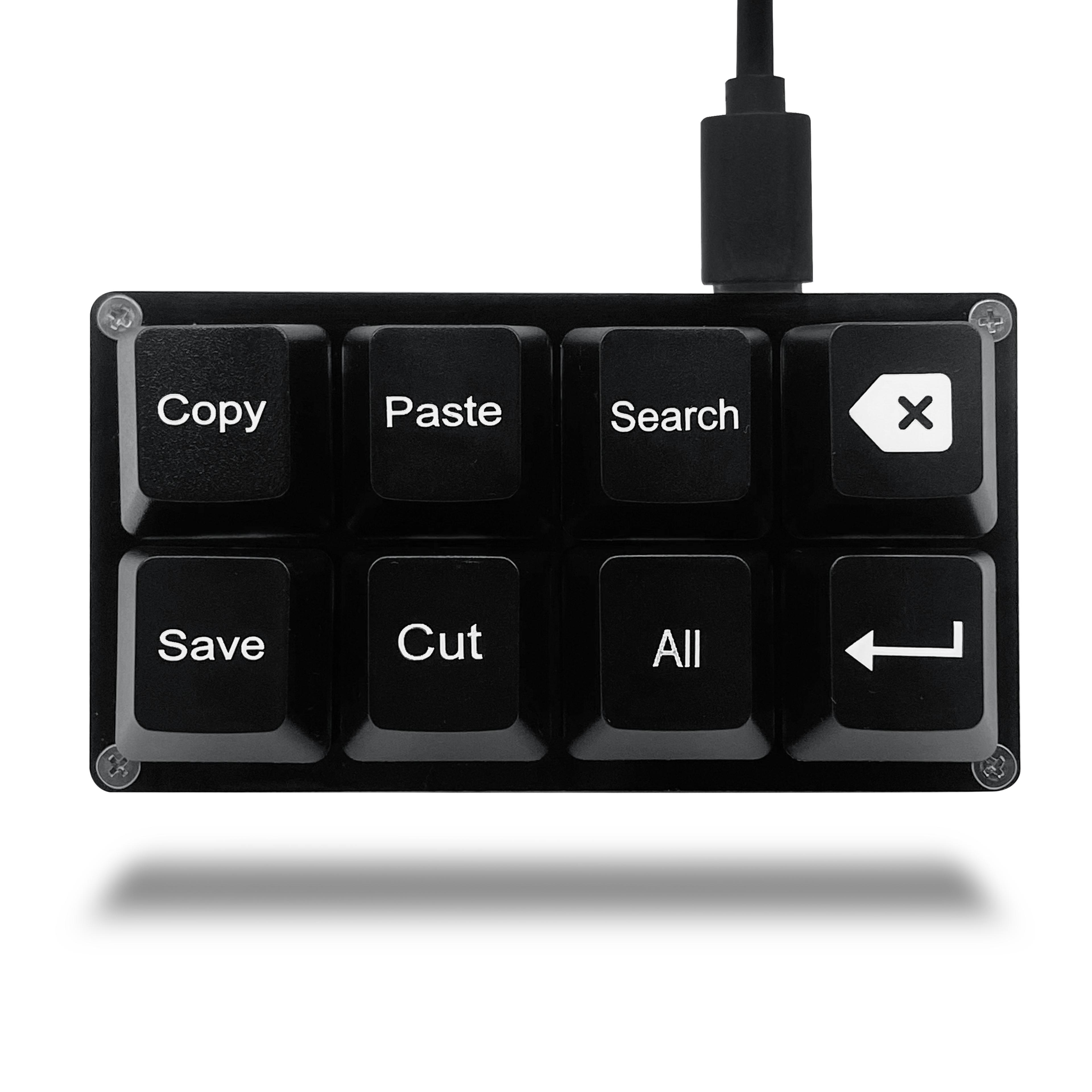 programmable usb keyboard, 8 keys shortcut keypad, small mechanical keycaps keyboard, one handed work hotkey pad