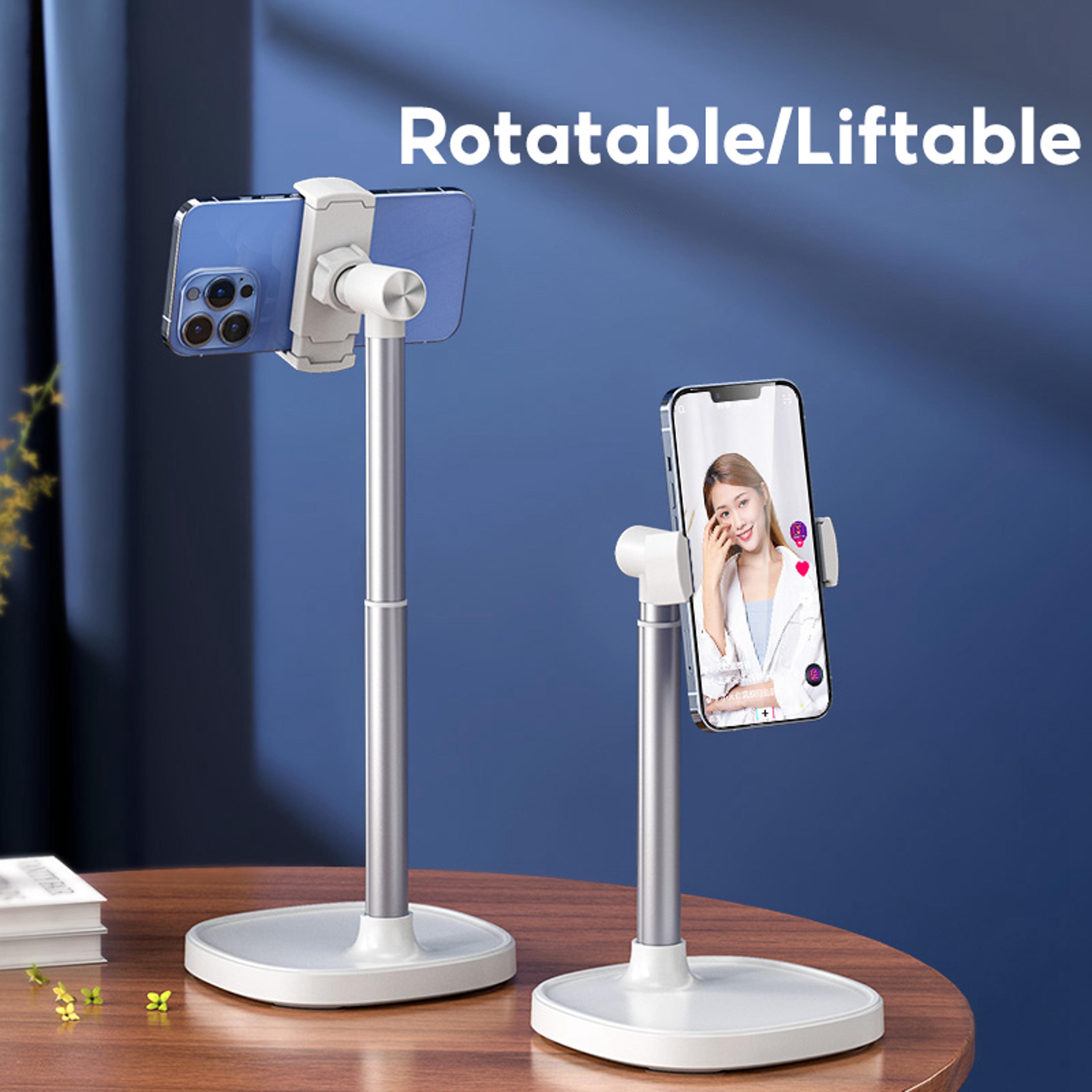 magnetic suction stand for iphone, desktop mobile phone holder, lift adjustment magsafe mount for tiktok videos.