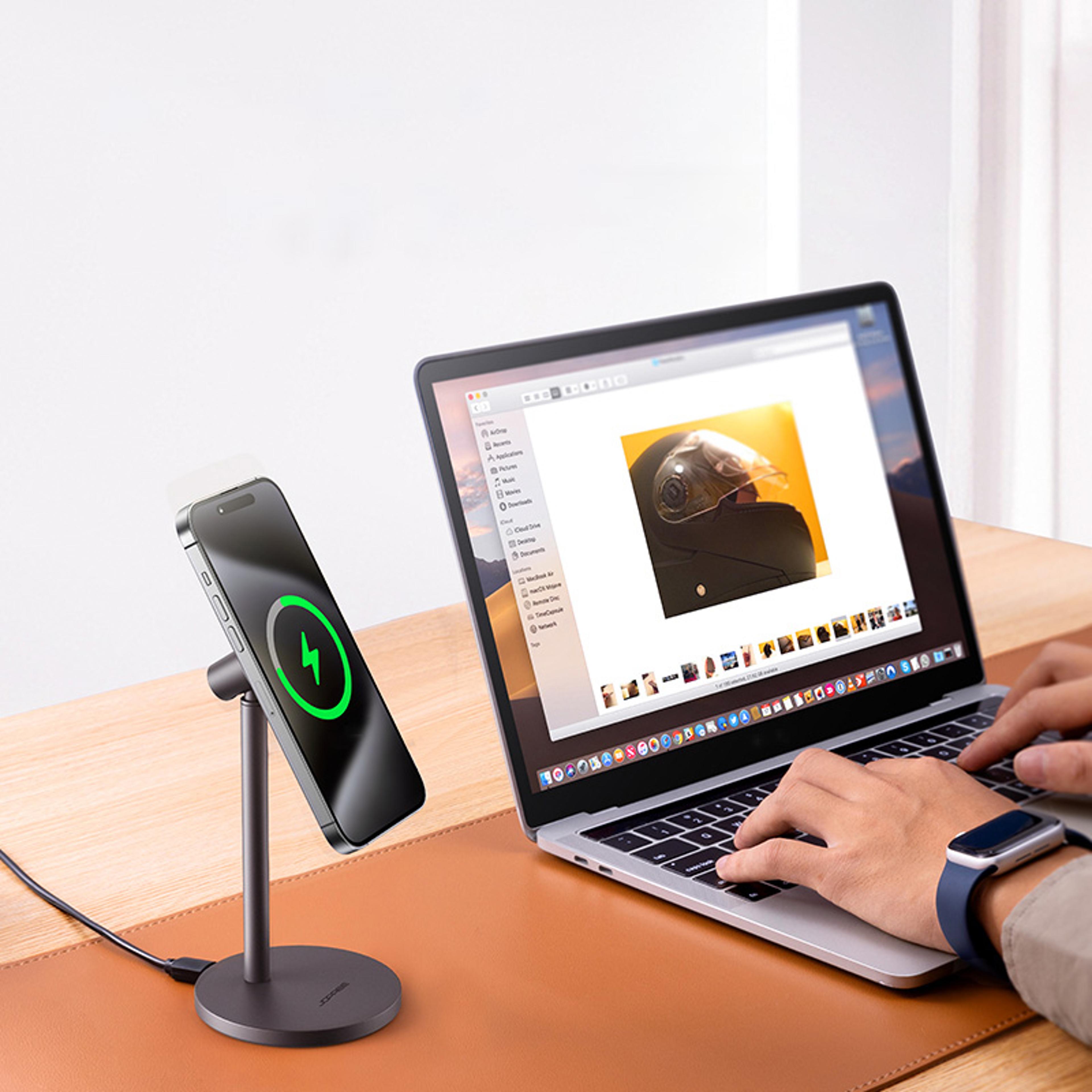 wireless charging stand for apple, magsafe magnetic phone holder, fast charging vertical base.