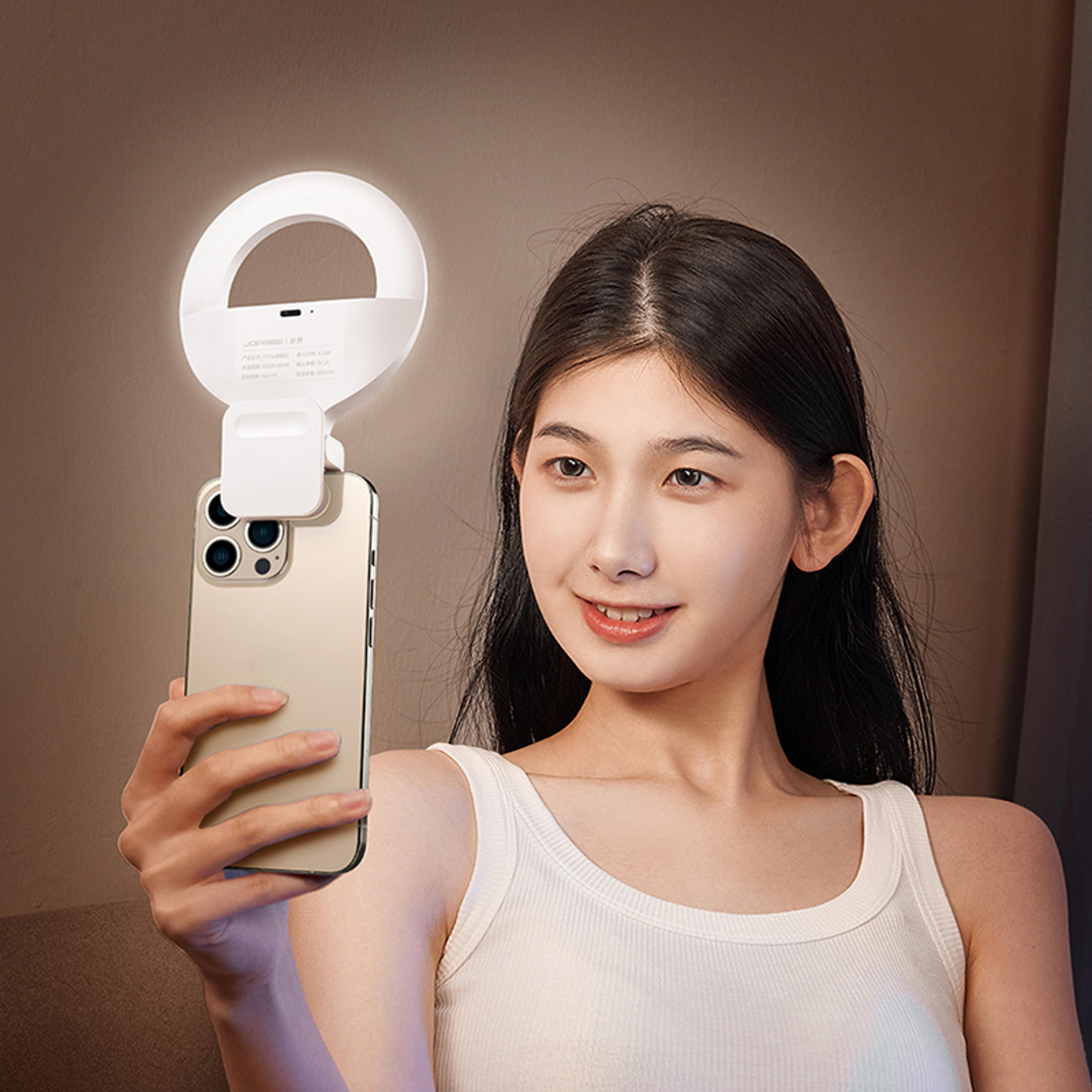 portable led fill light for mobile phones, handheld selfie ring mini light, desktop live broadcast and outdoor lighting.