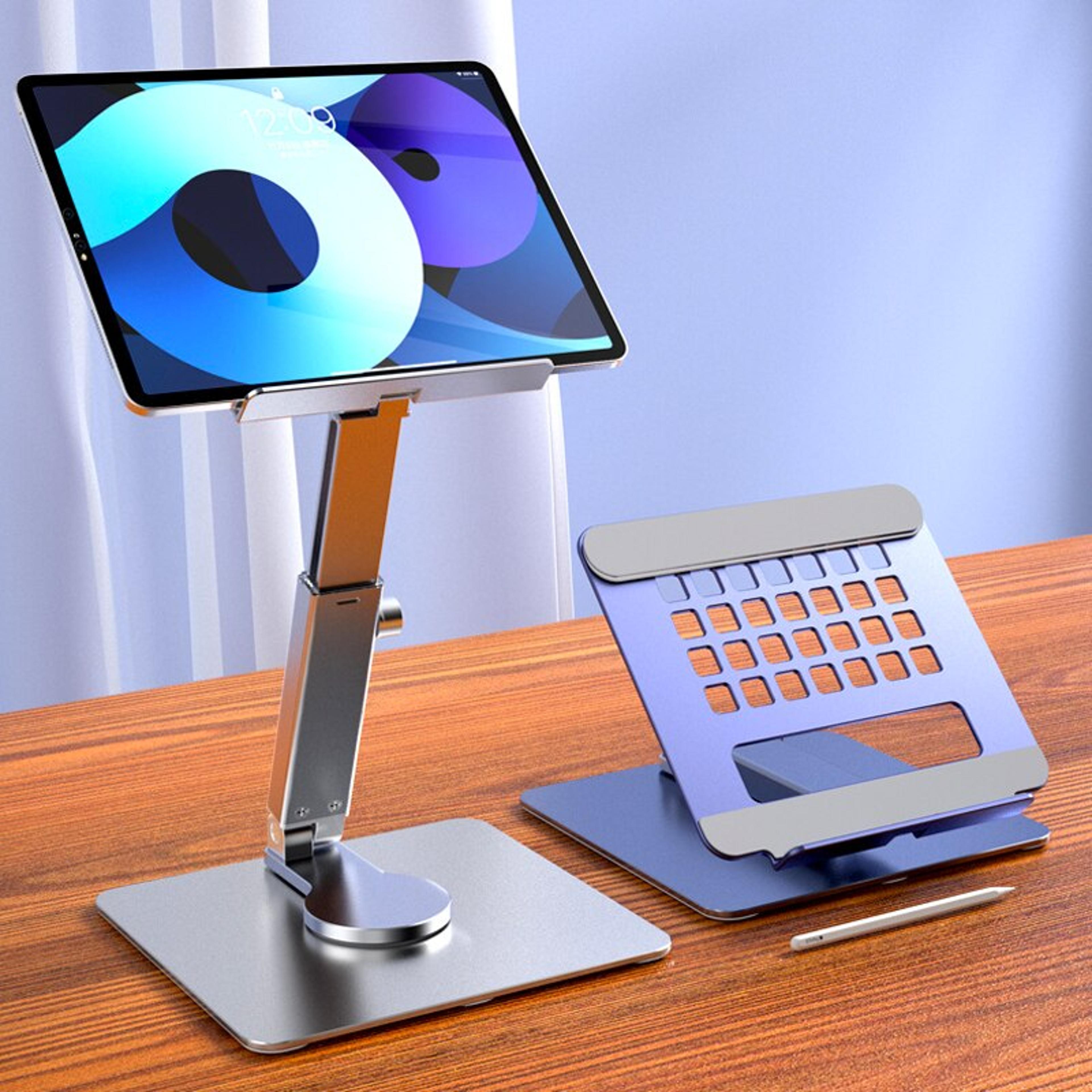 360° rotating aluminum tablet stand, foldable adjustable mount riser for xiaomi tab, inch desk.