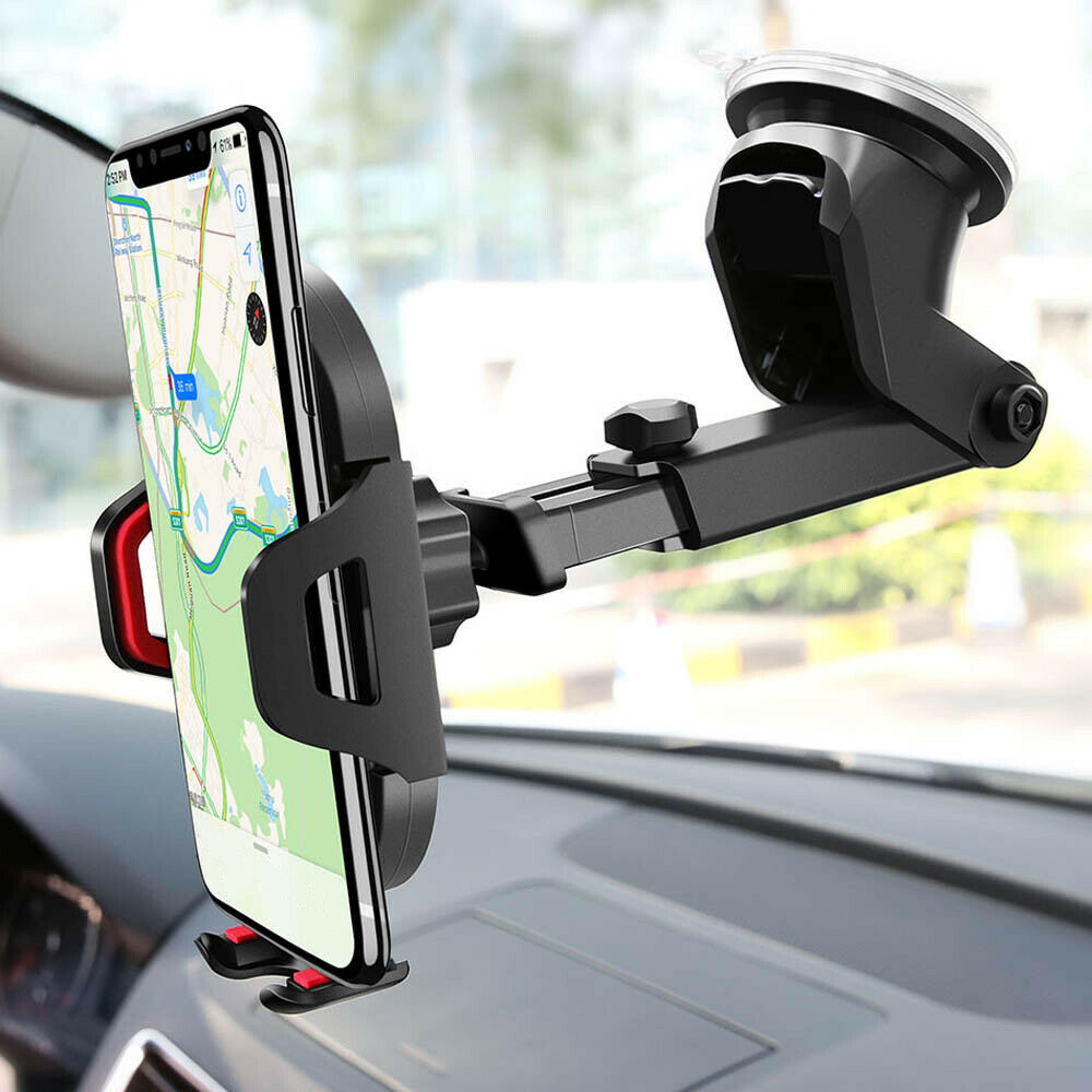 universal car 360°rotate mobilephone holder mount sucker retractable arm phone bracket stand fit for iphone and xiaomi