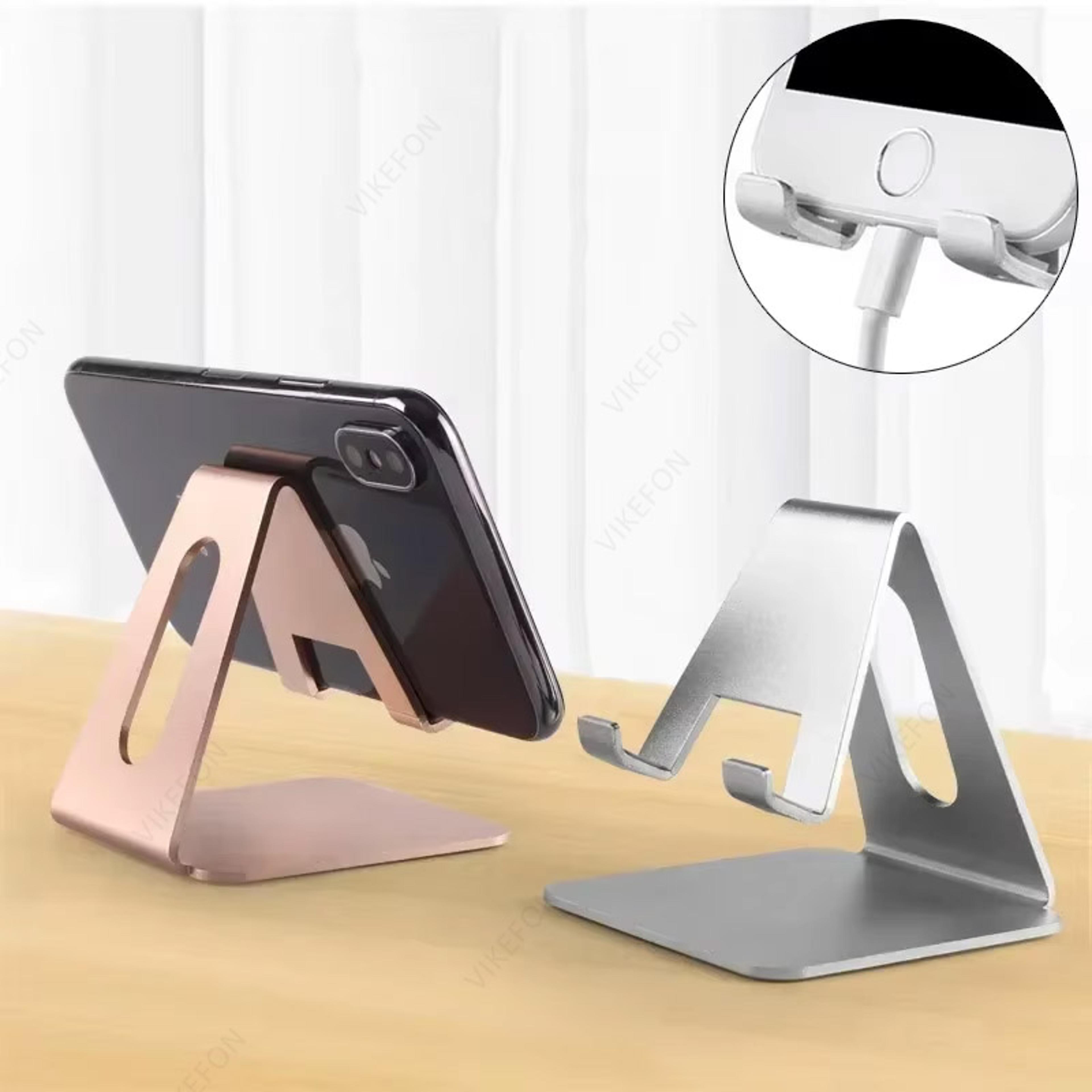 universal lazy tablet dock, desktop metal phone stand, stable adjustable holder for all smartphones