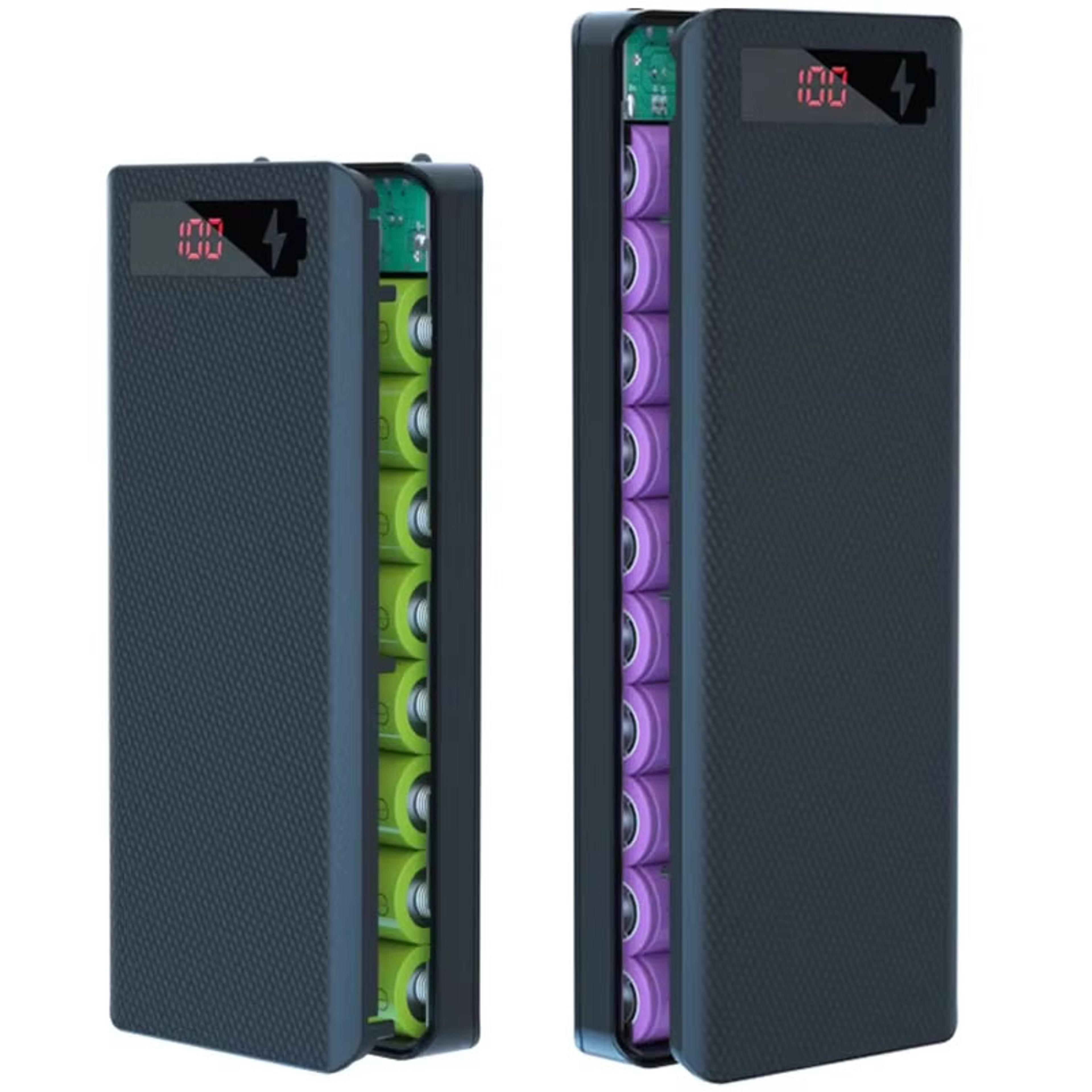 power bank case with dual usb & usb c fast charging shell