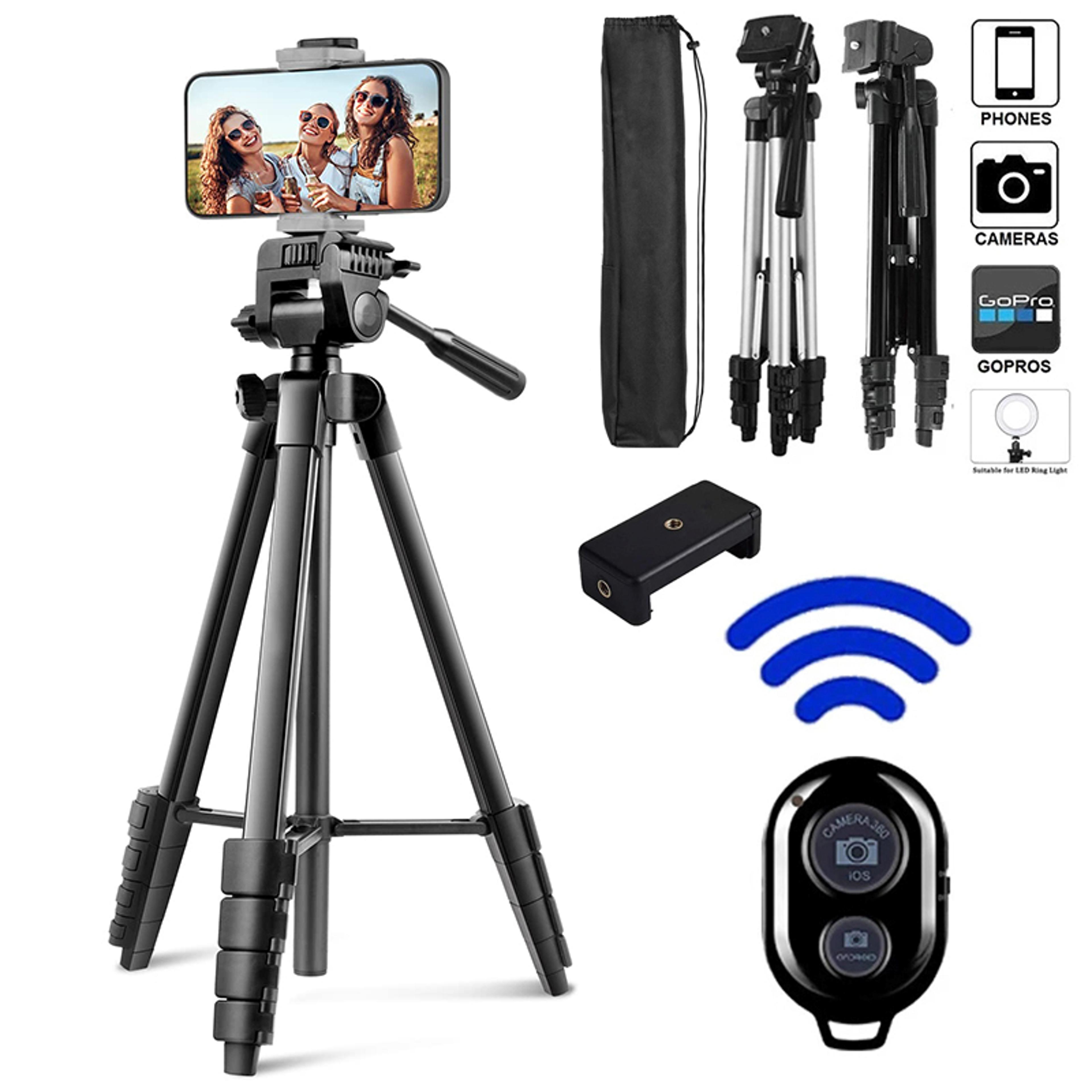 snappro portable phone tripod stand with bluetooth remote for vlogging photography & content creation