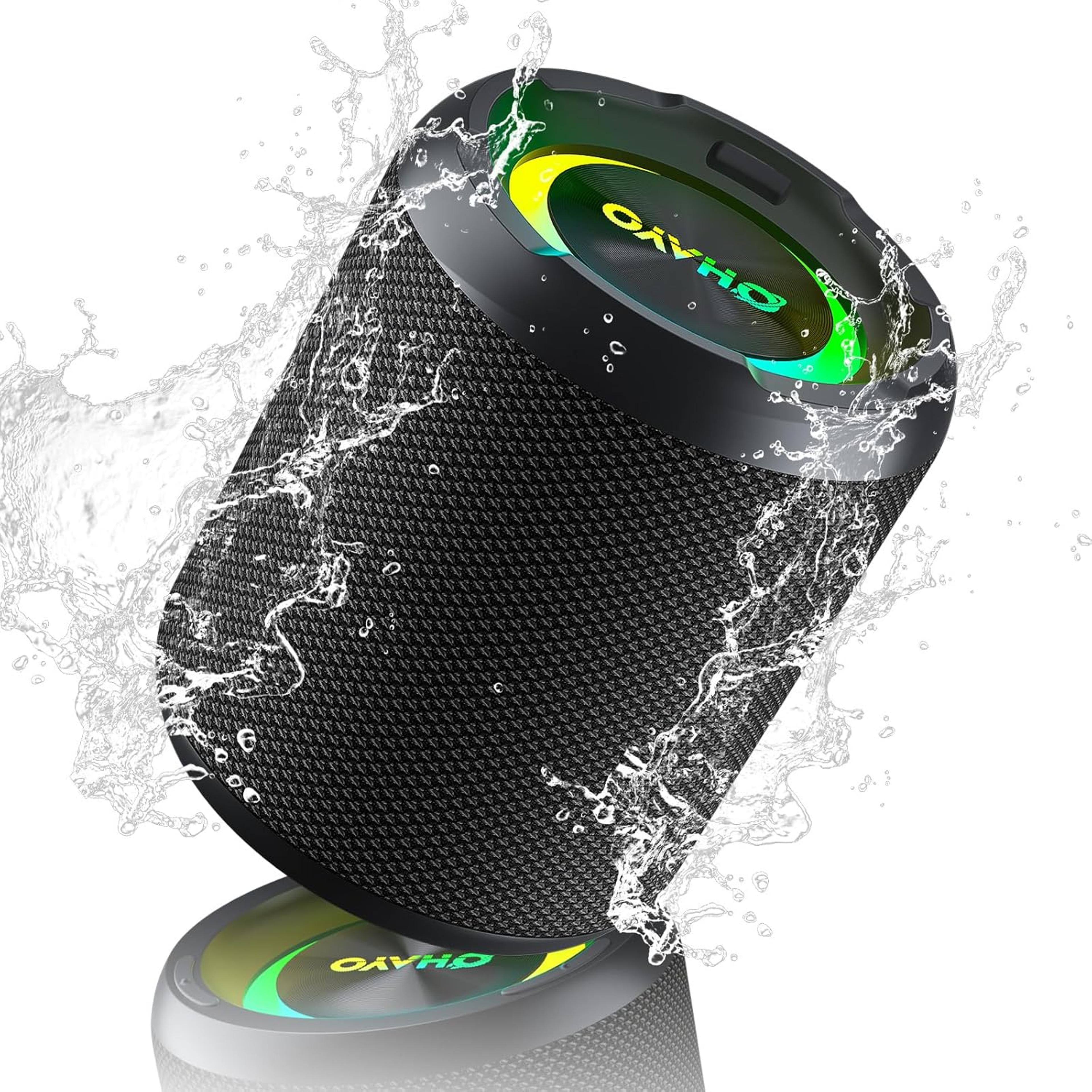 waterproof bluetooth speaker with rgb lights & tws stereo sound