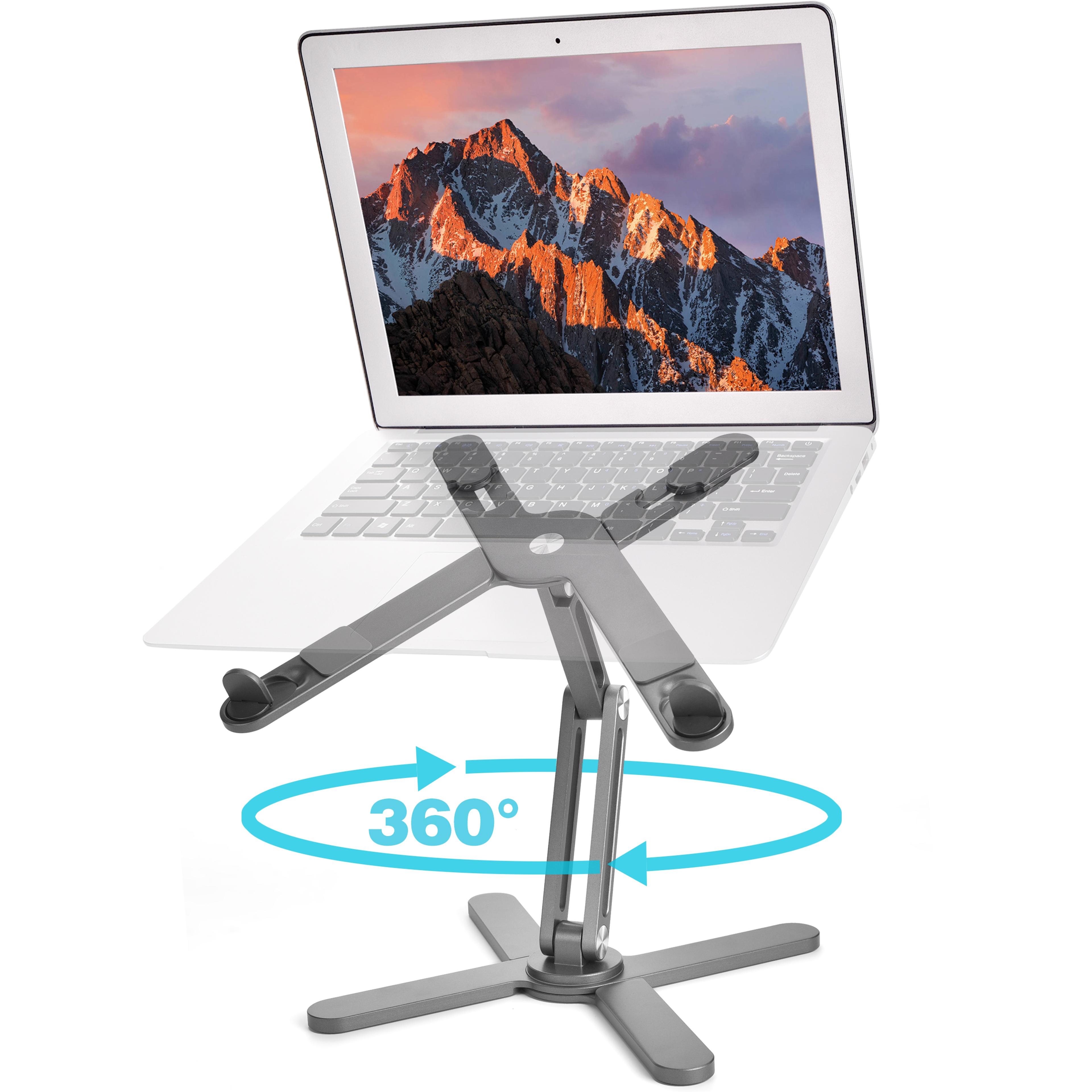 adjustable aluminum laptop stand for desk and travel