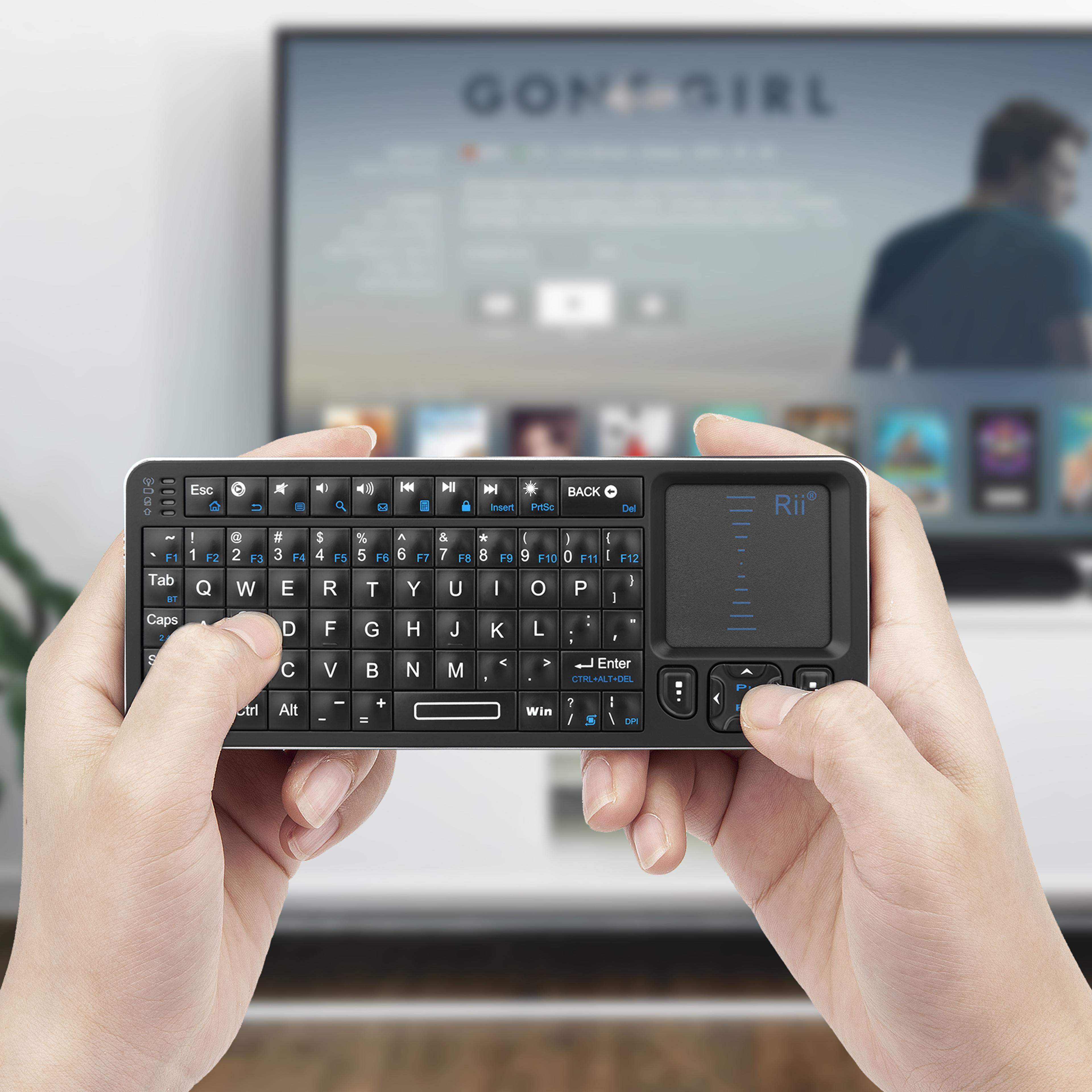 mini bluetooth keyboard backlit wireless keyboard with touchpad for android tv box pc mac windows