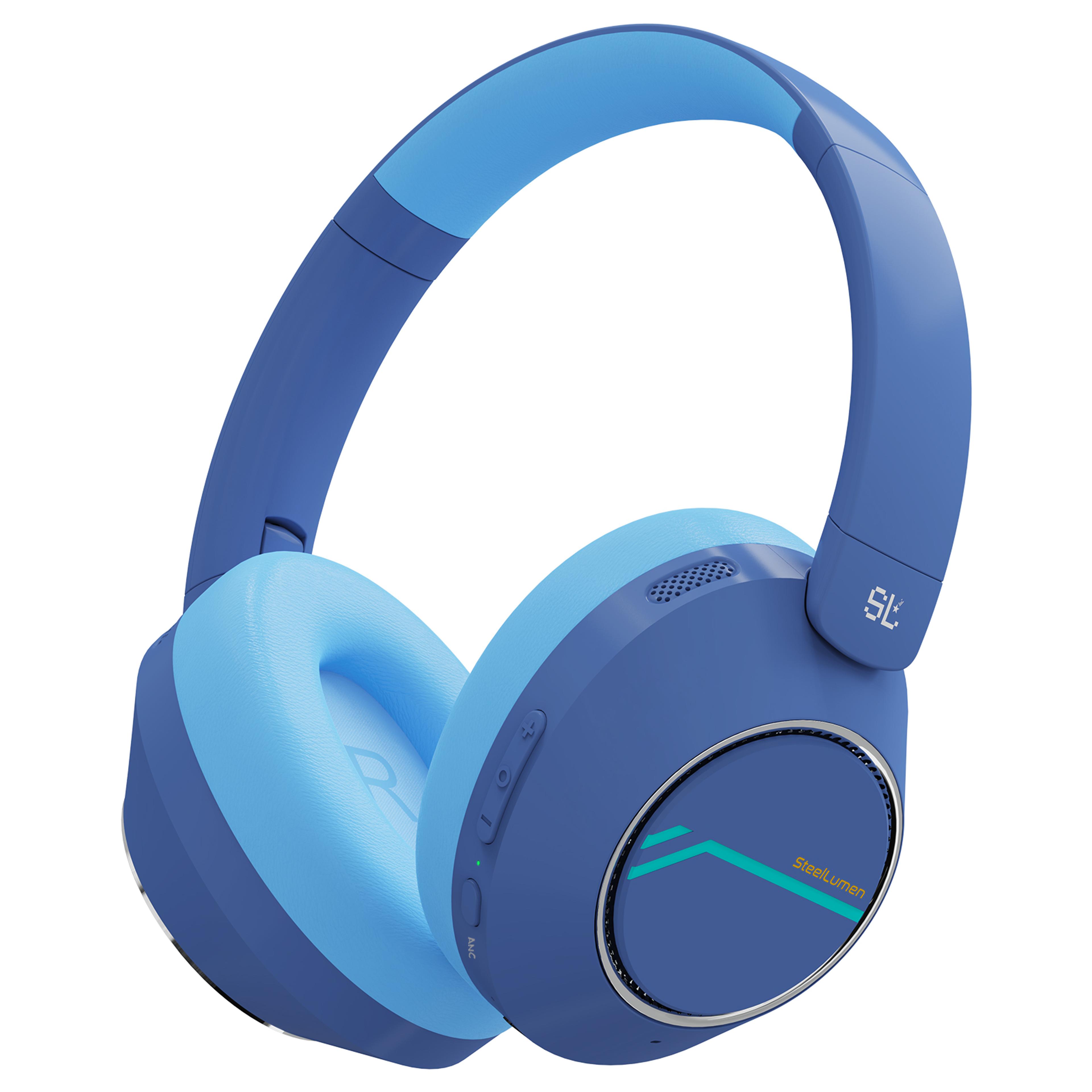 kids bluetooth headphones noise cancelling safe volume foldable wireless headset with mic for teens