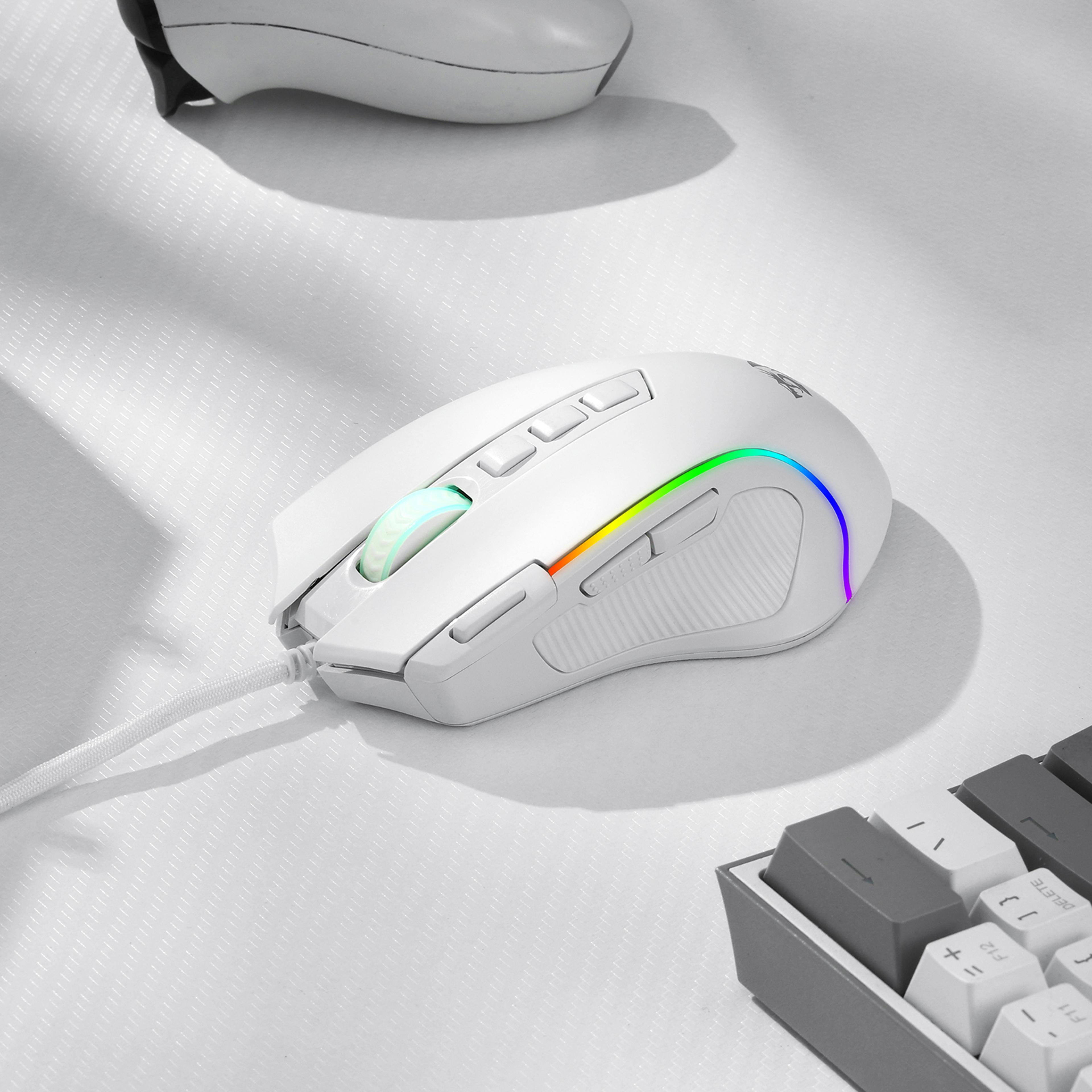predator rgb gaming mouse dpi wired optical programmable buttons white