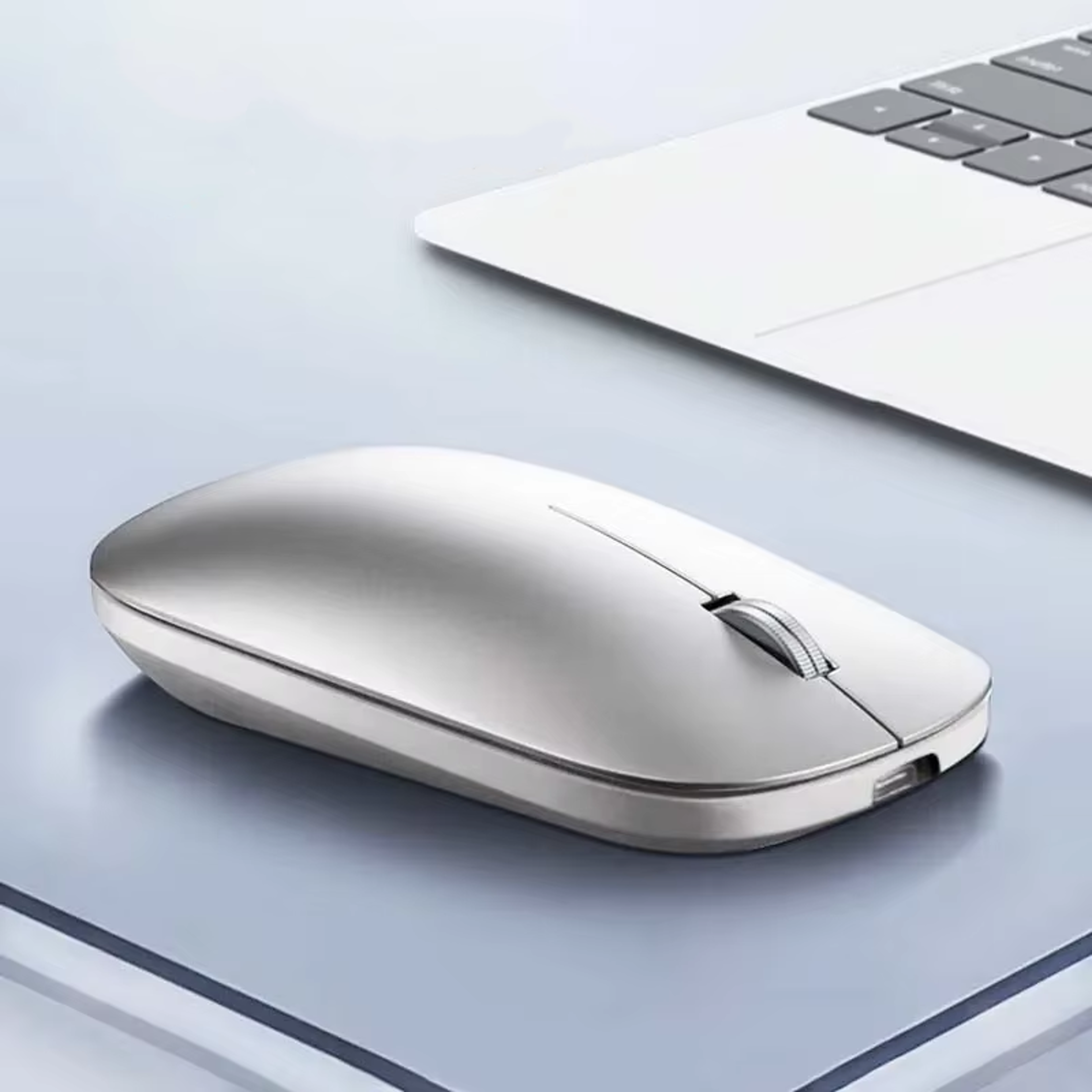 type c rechargeable wireless silent click ergonomic mouse for laptop office & portable use