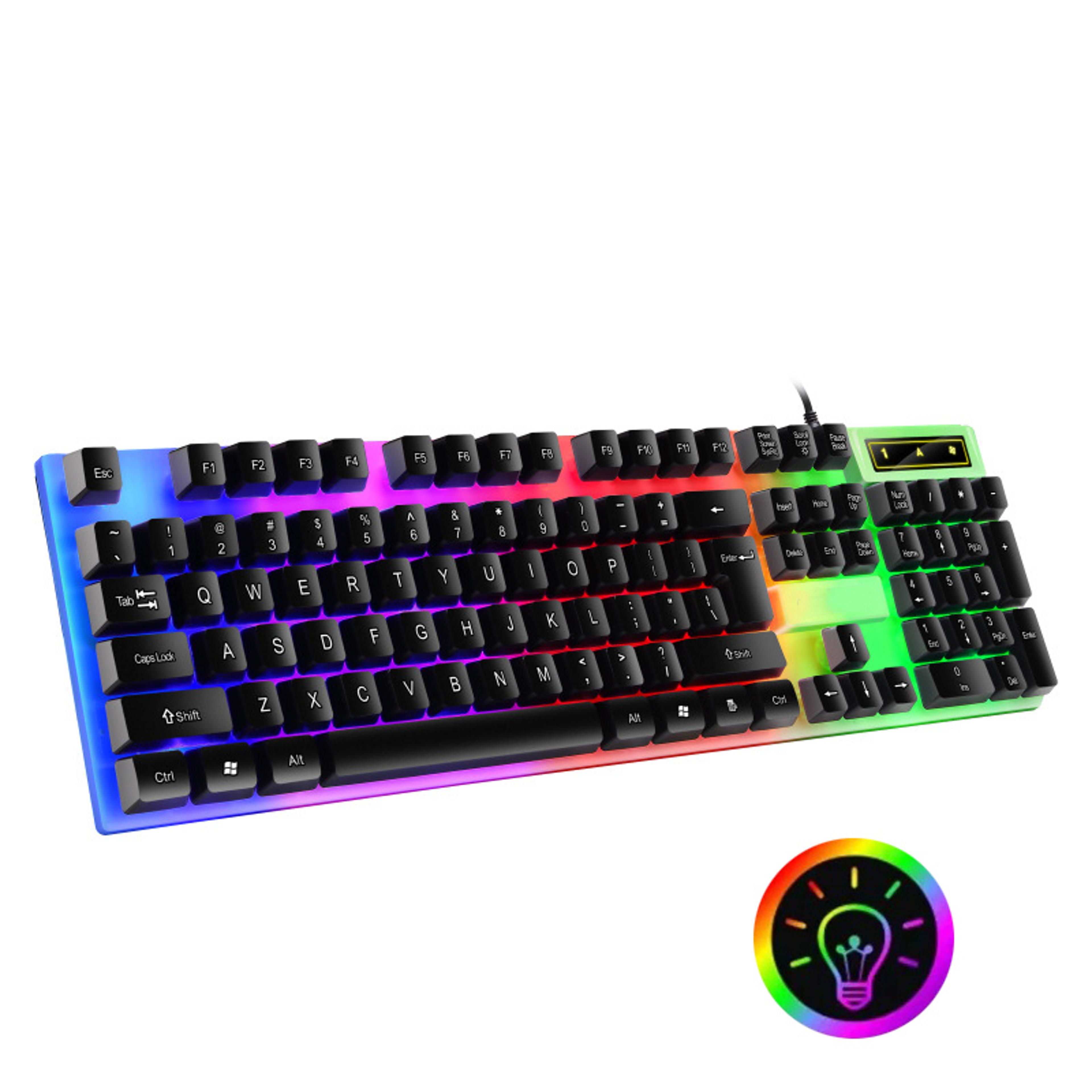 key backlit mechanical gaming keyboard wired waterproof for pc laptop