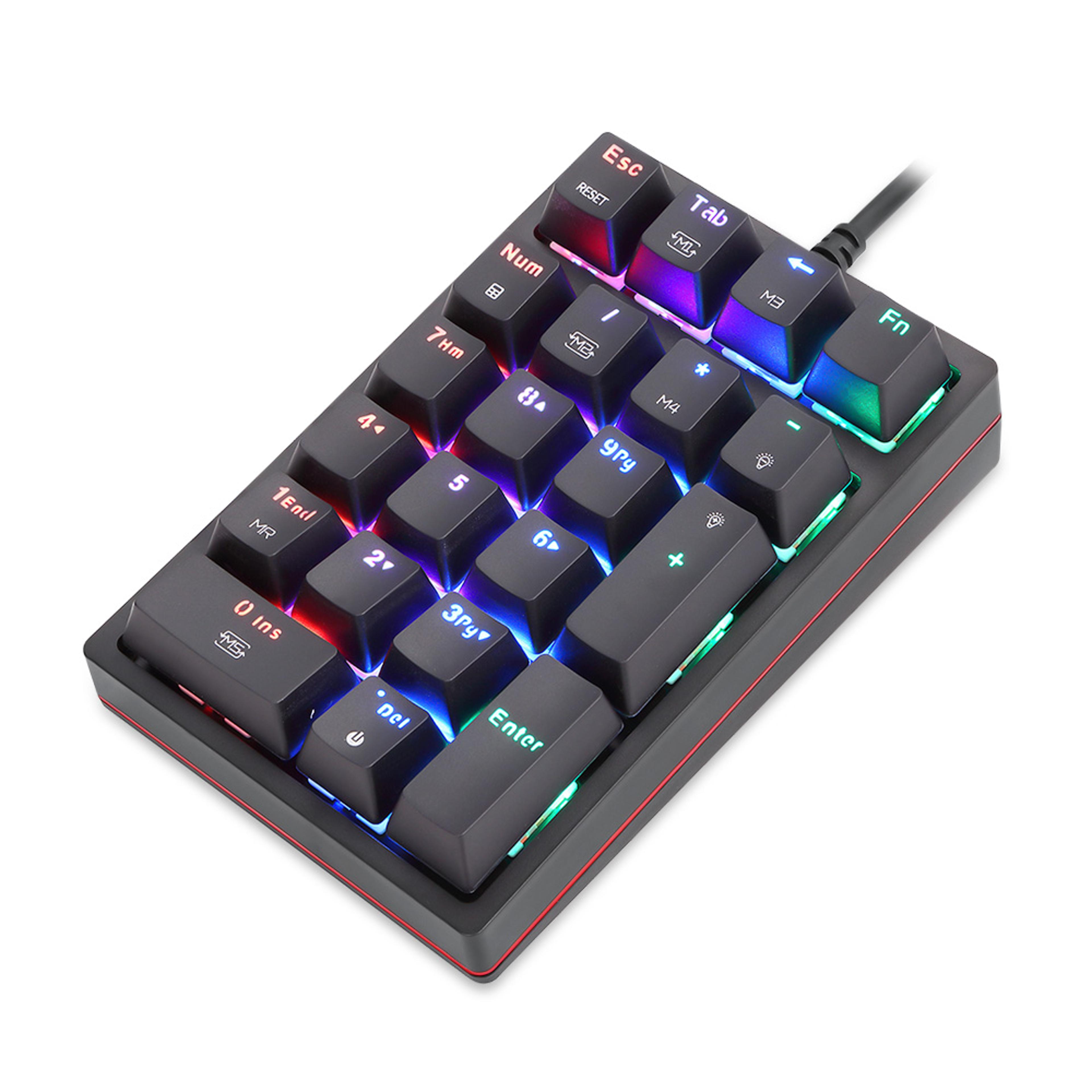 mechanical numeric keypad rgb numpad wired key gaming keyboard for pc and laptop