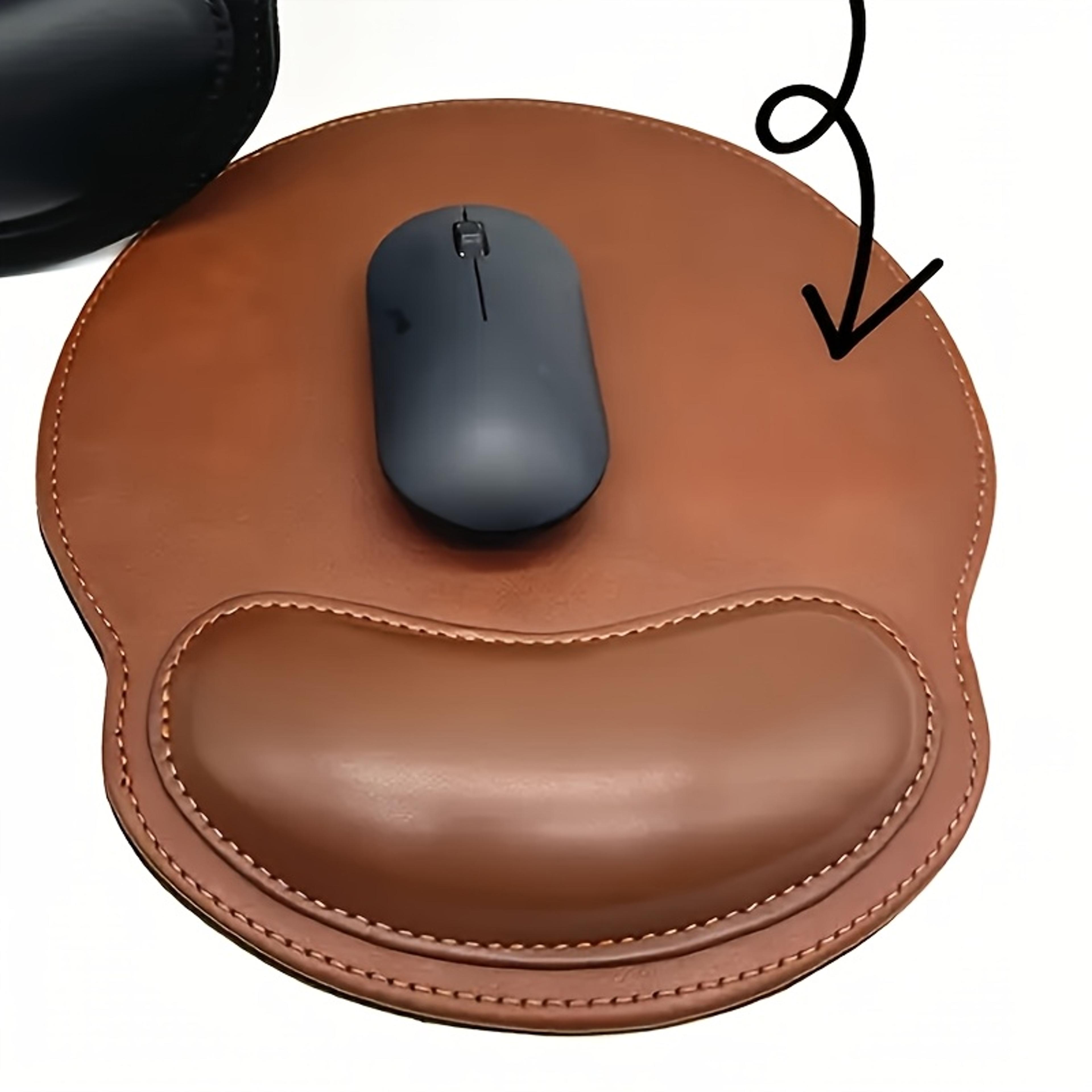 comfort faux leather mouse pad with wrist support for office & gaming