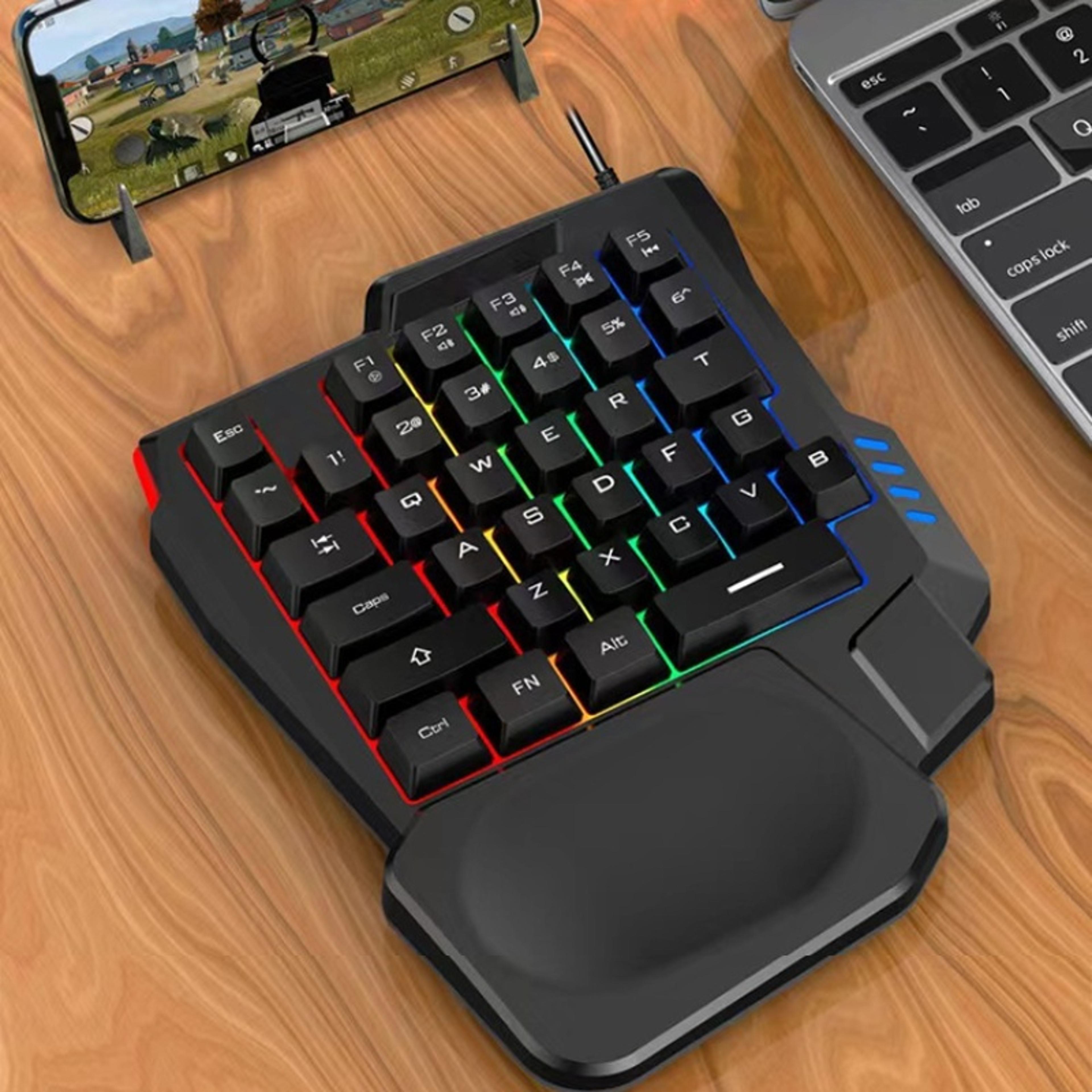rgb one handed gaming keyboard mini wired gaming keypad for pc & laptops