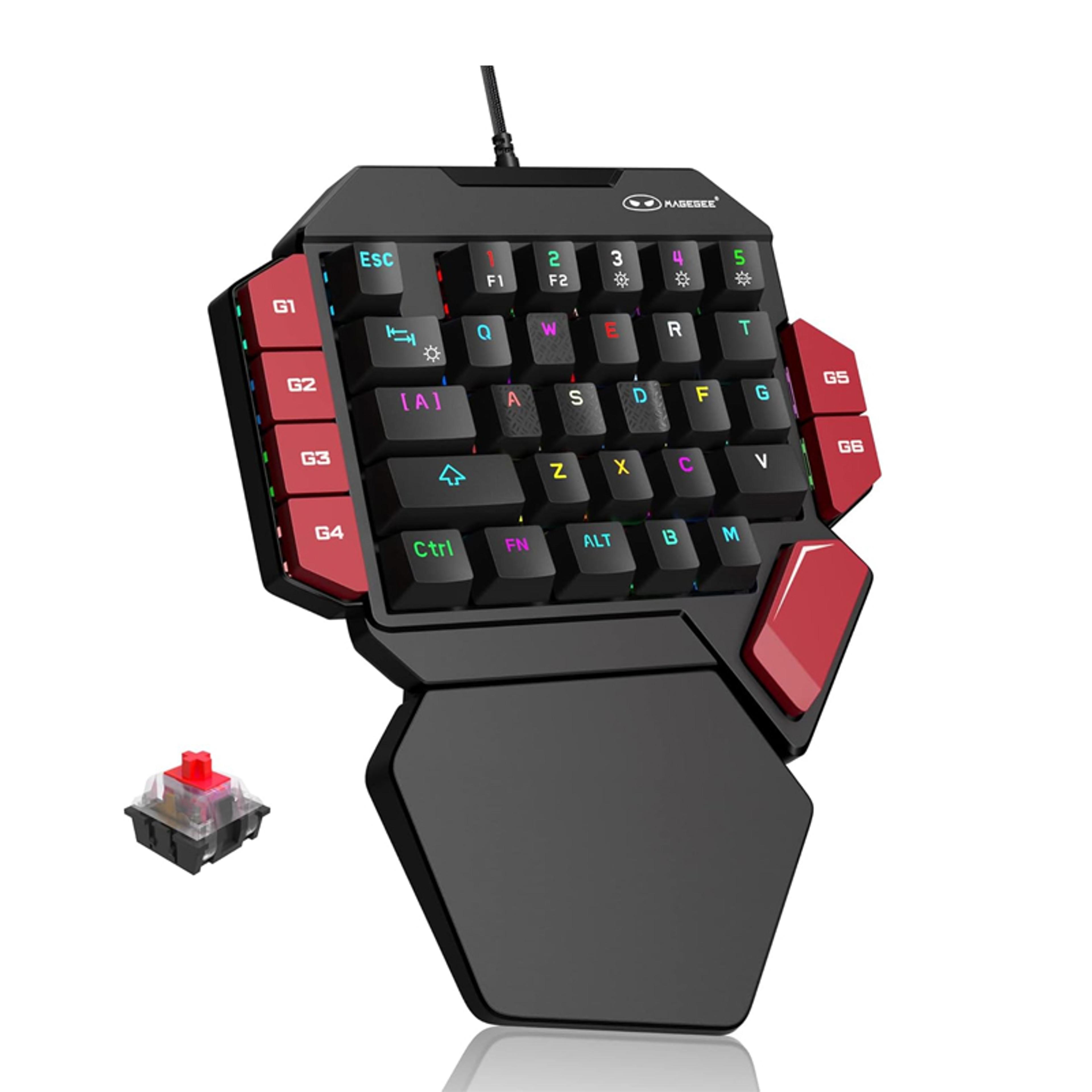 one handed mechanical gaming keyboard key hot swappable rgb gaming keypad