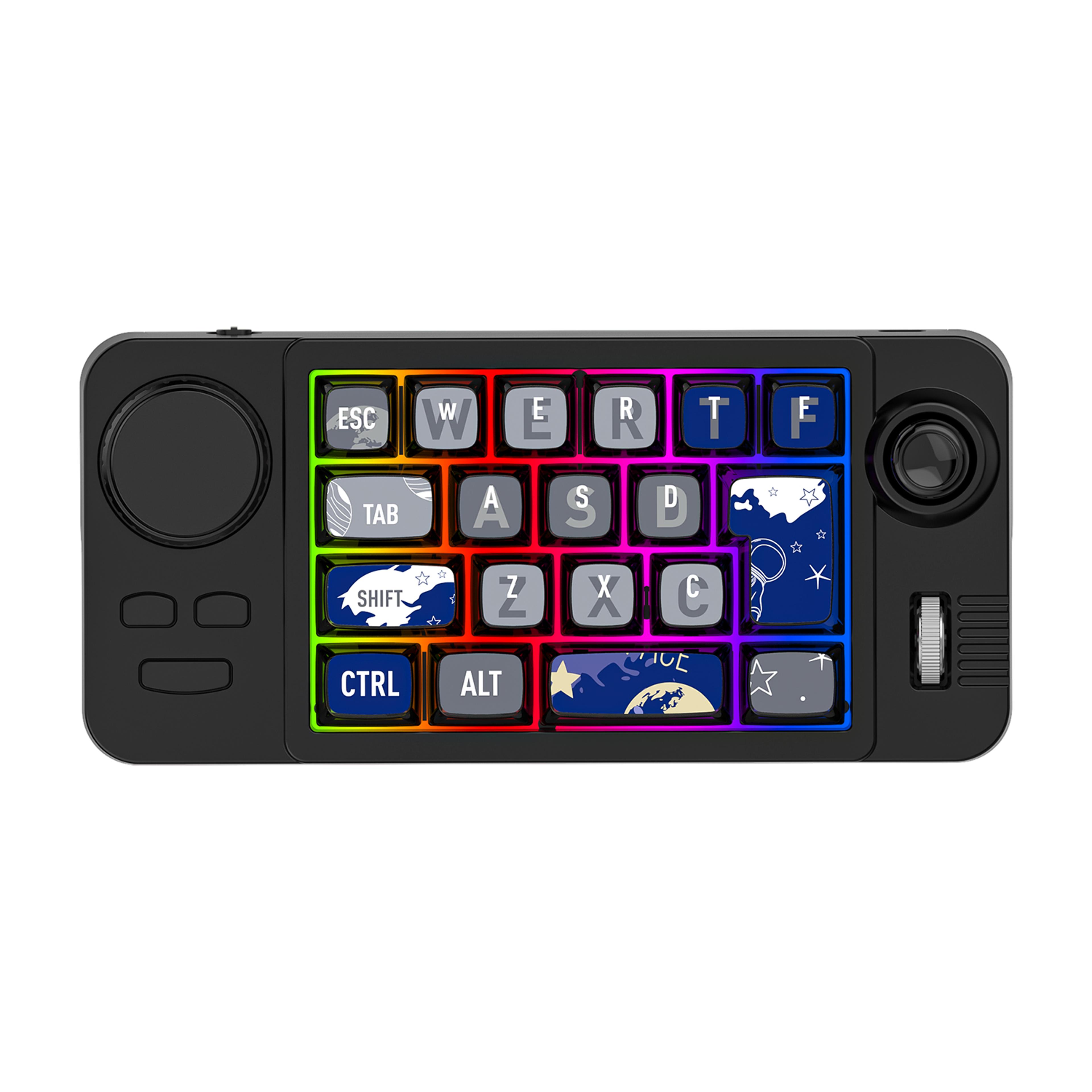 three mode programmable macro keypad with rgb backlit mechanical keys