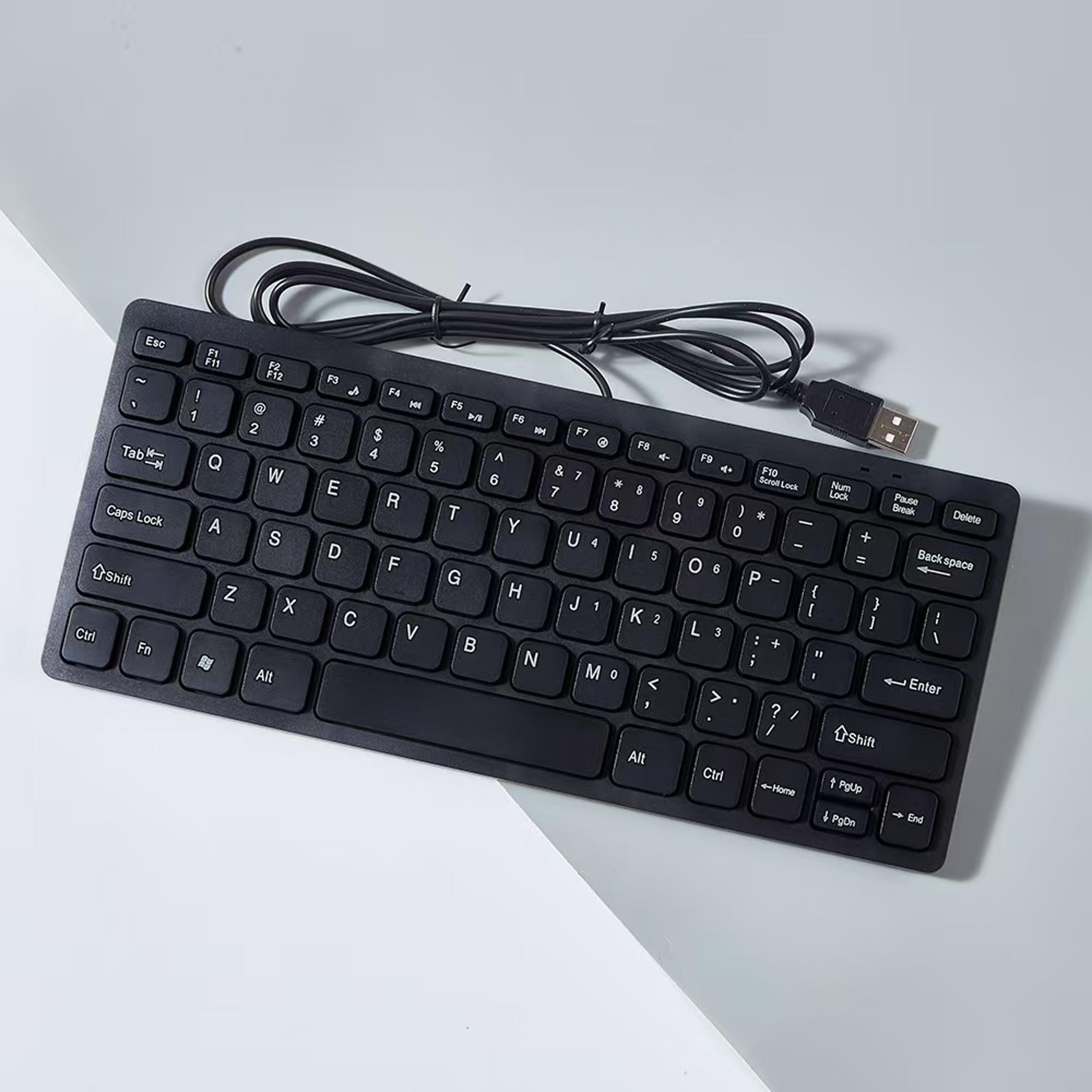 ultra slim key wired keyboard for pc & laptop with multimedia controls