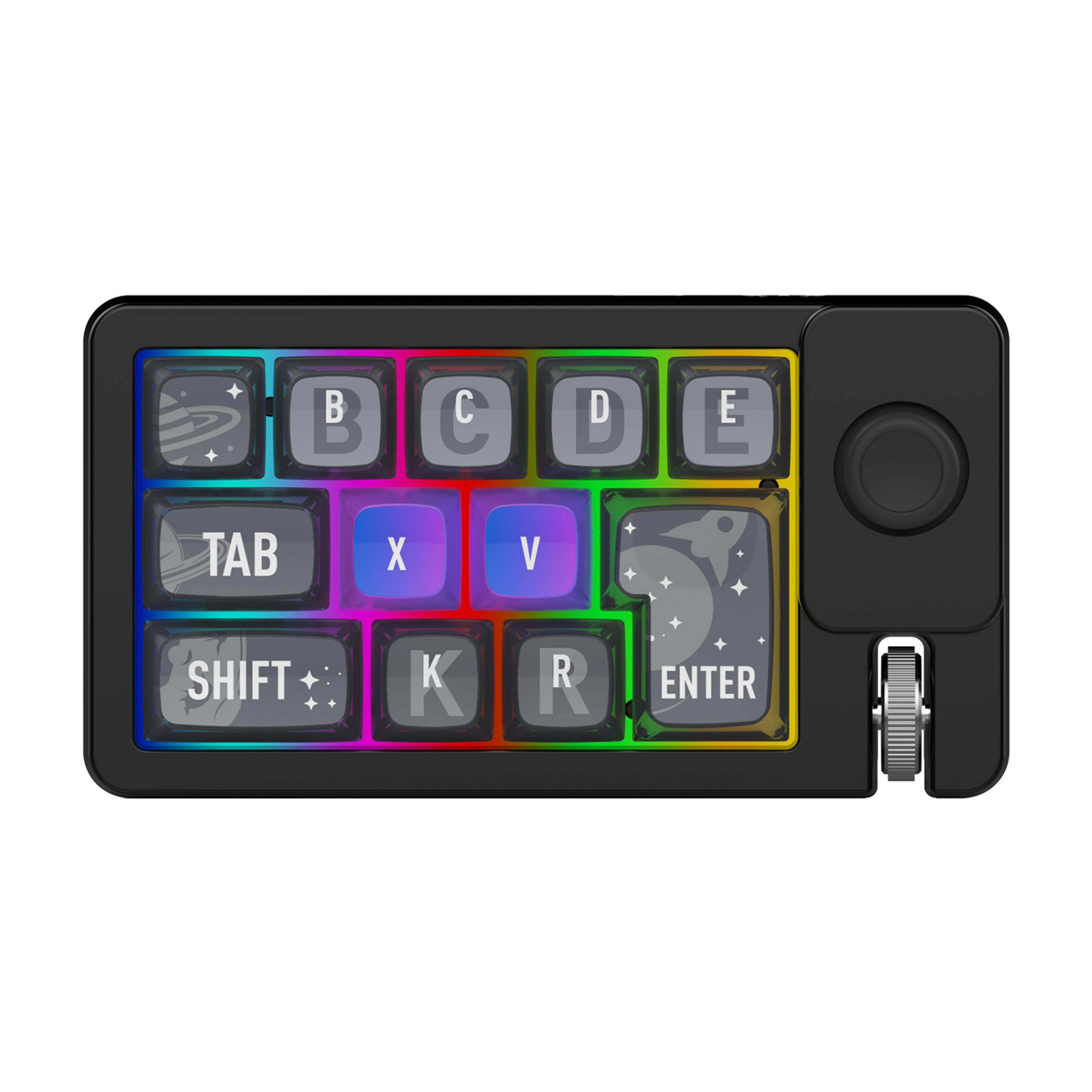 wireless macro keyboard with mechanical keys rgb lighting & tri mode connectivity