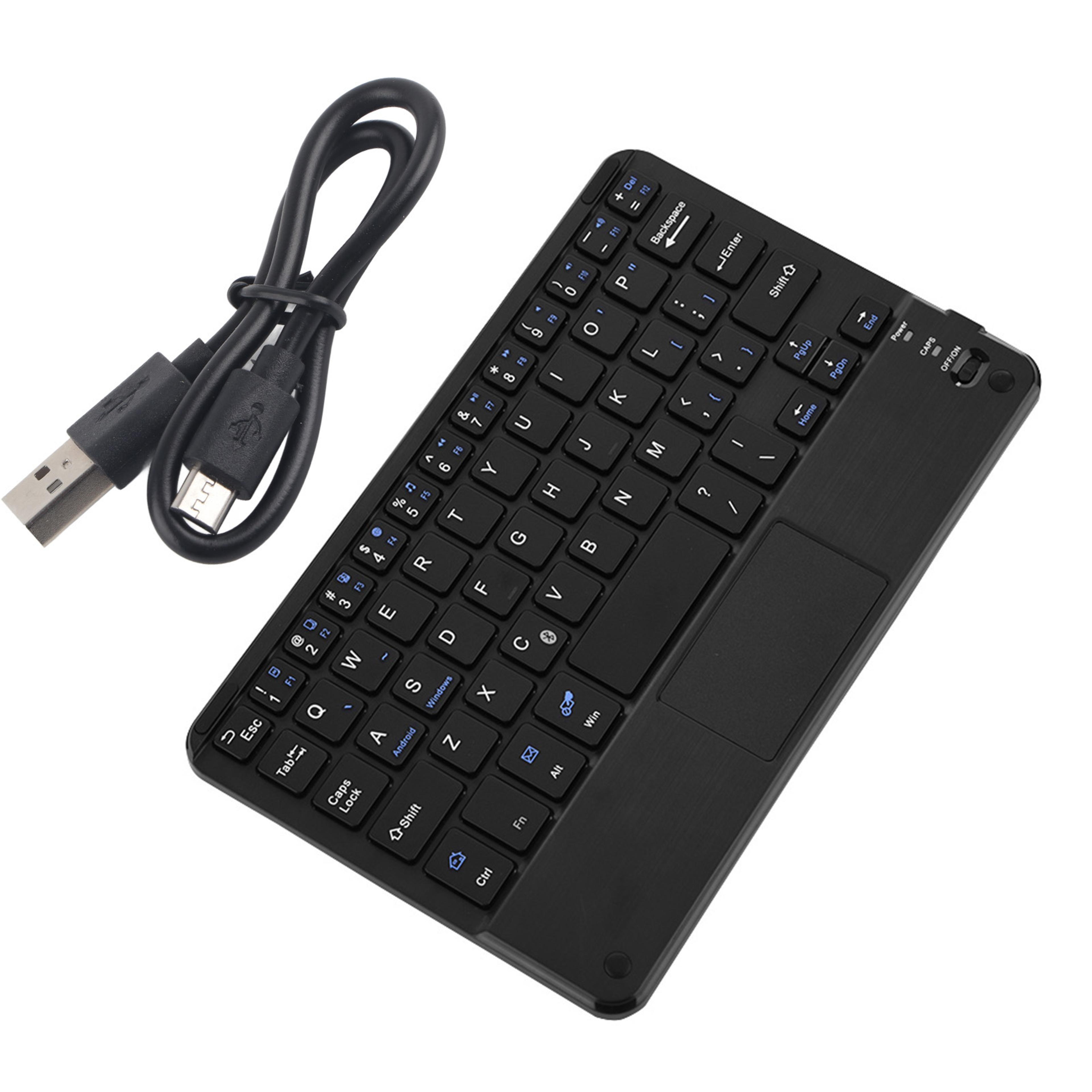 ultraslim bluetooth keyboard with touchpad & type c charging for tablets phones and smart devices