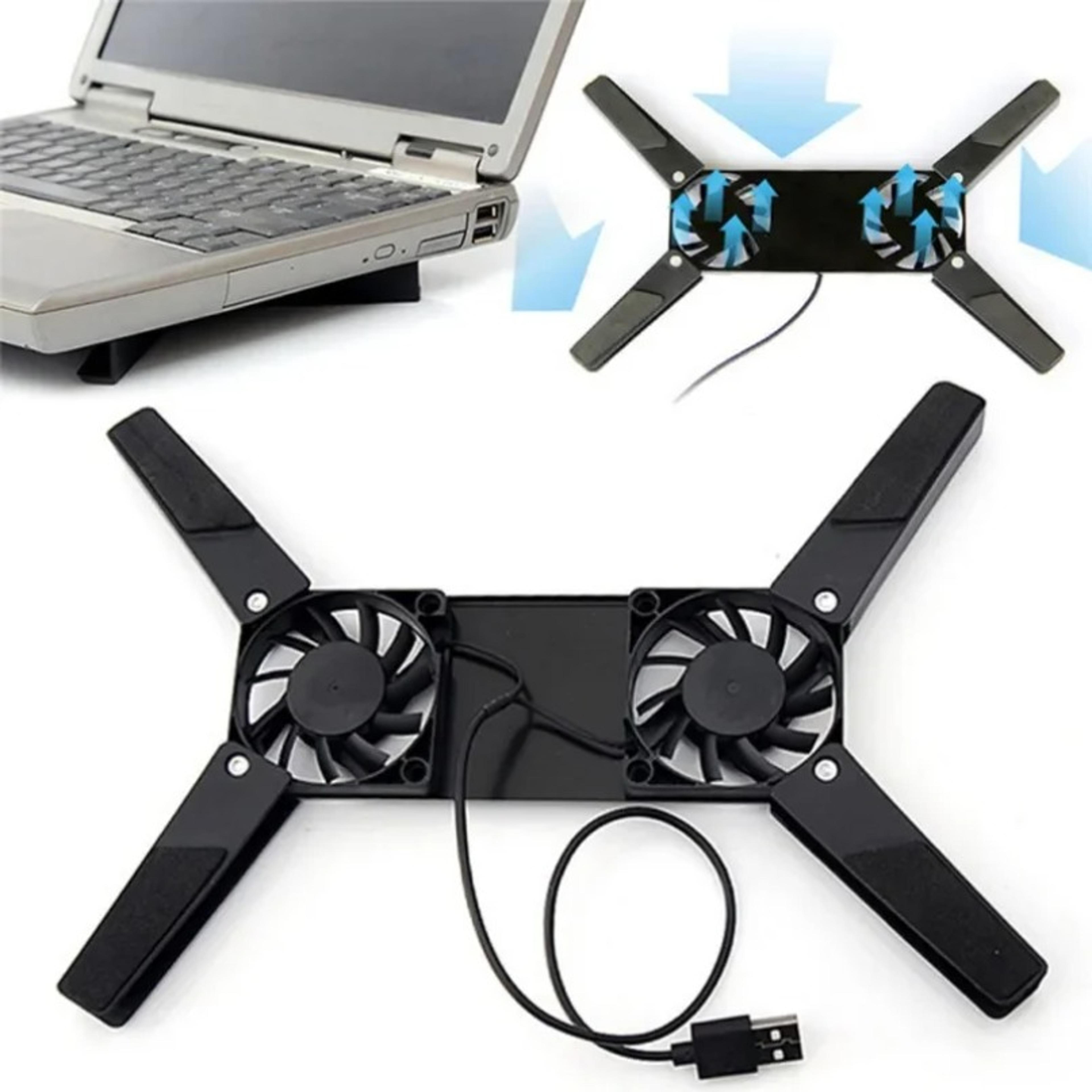 dual fan laptop cooling pad with ergonomic stand for notebooks