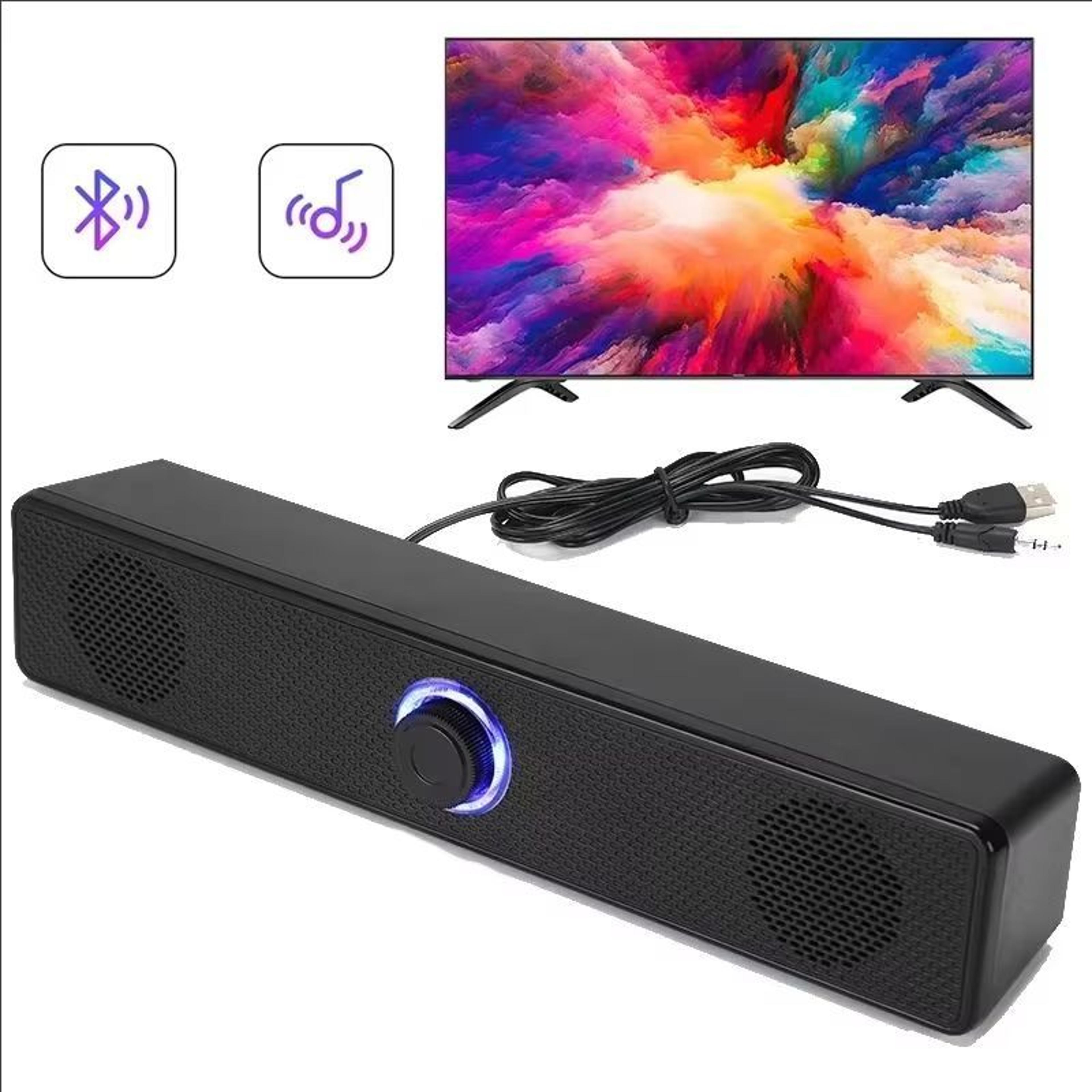 bluetooth pc soundbar usb powered speaker for tv laptop & gaming audio