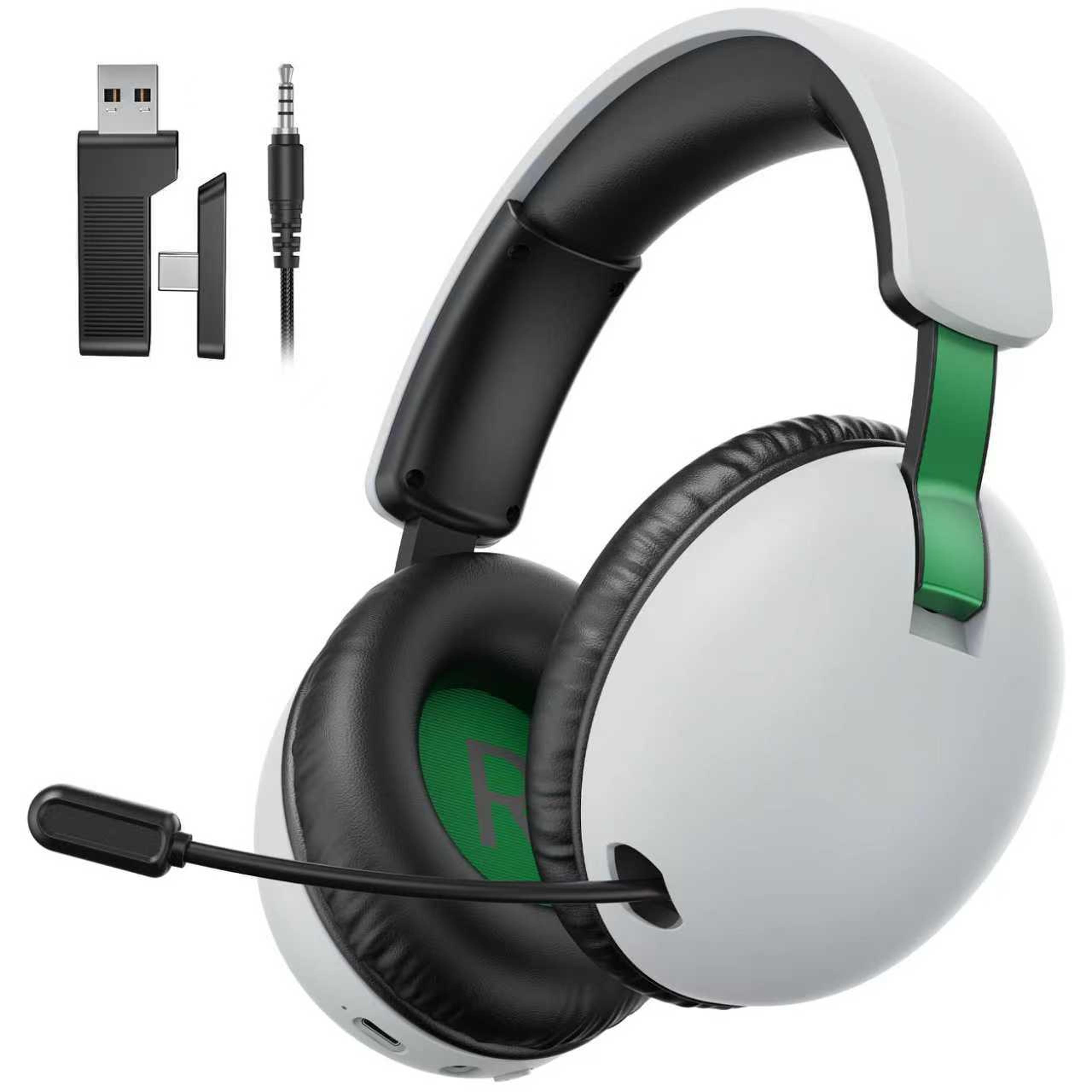 wireless gaming headset with mic for ps5 pc & bluetooth devices