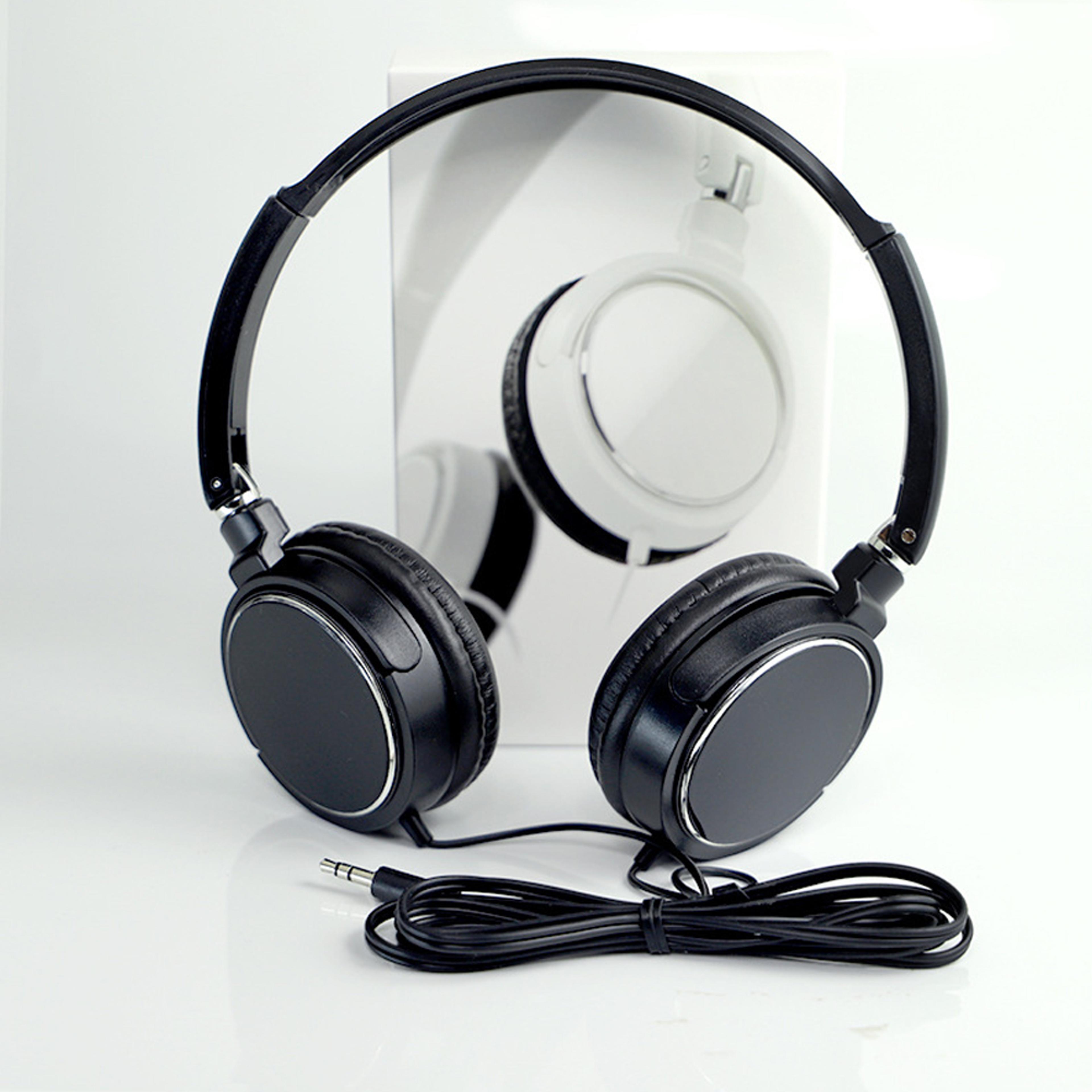 foldable noise cancelling wired gaming headset with stereo sound for music sports & computer use