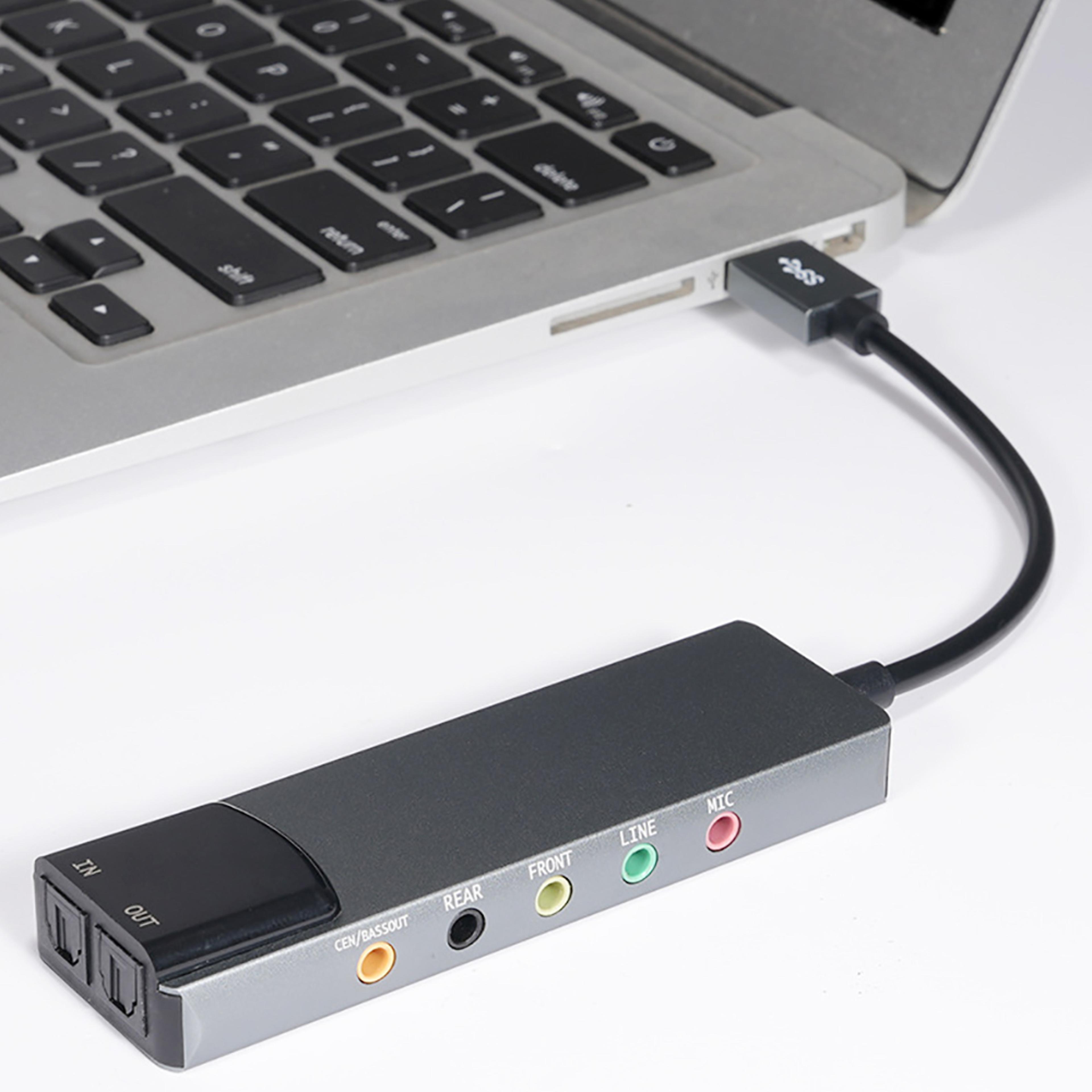 usb external sound card audio adapter with optical output for pc laptop & gaming