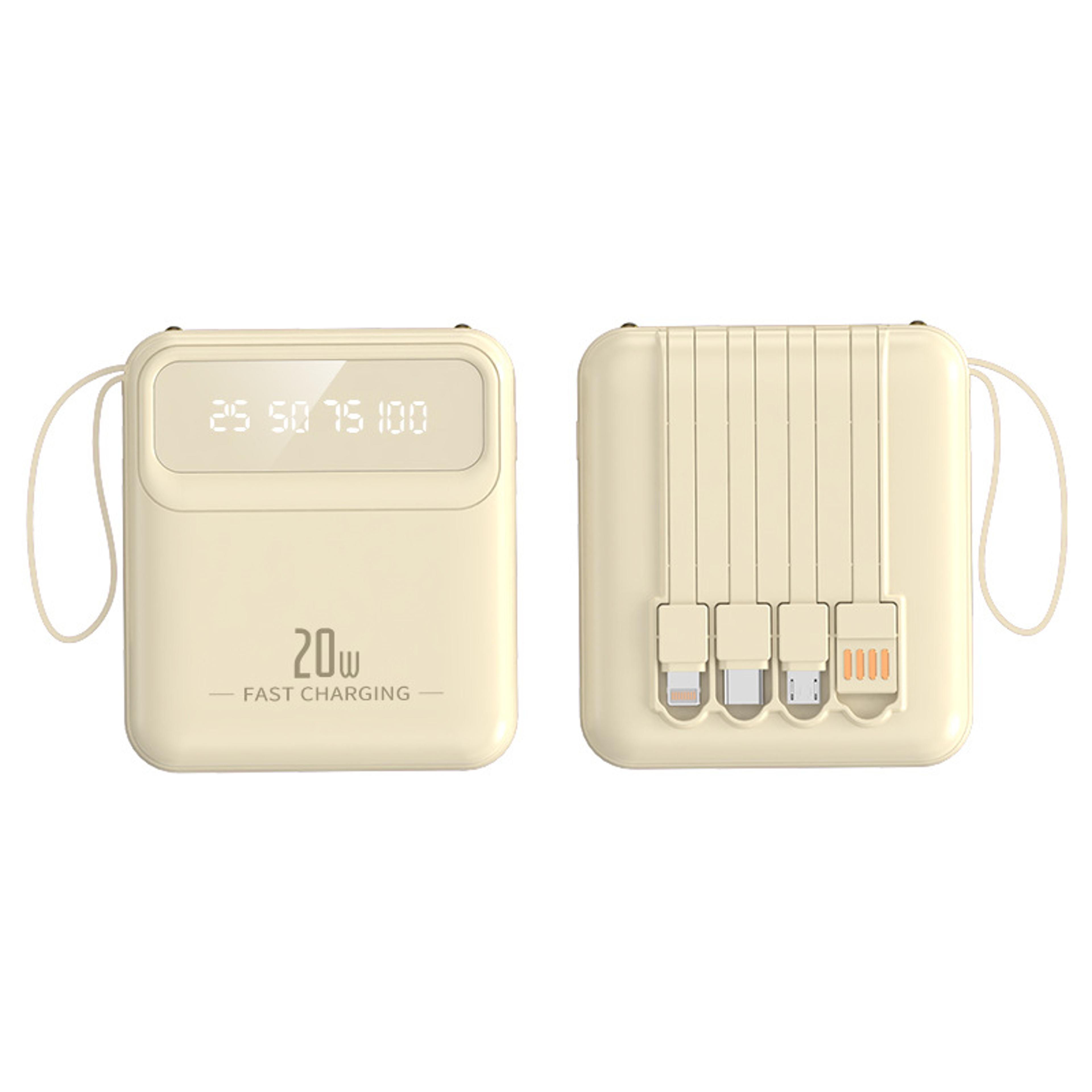 power bank with built in cables fast charging portable charger