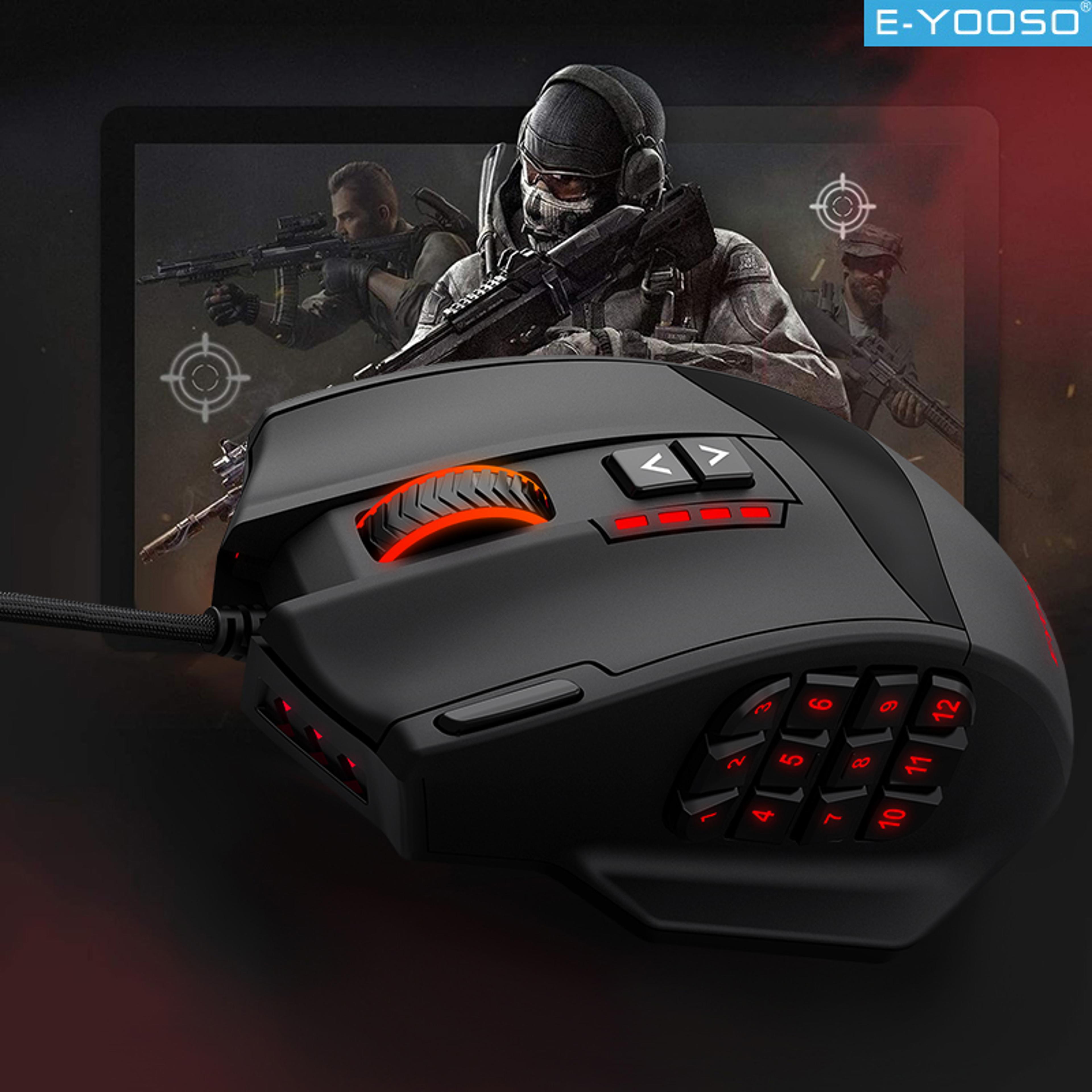 ergopro gaming mouse with side buttons rgb lighting & plug and play comfort