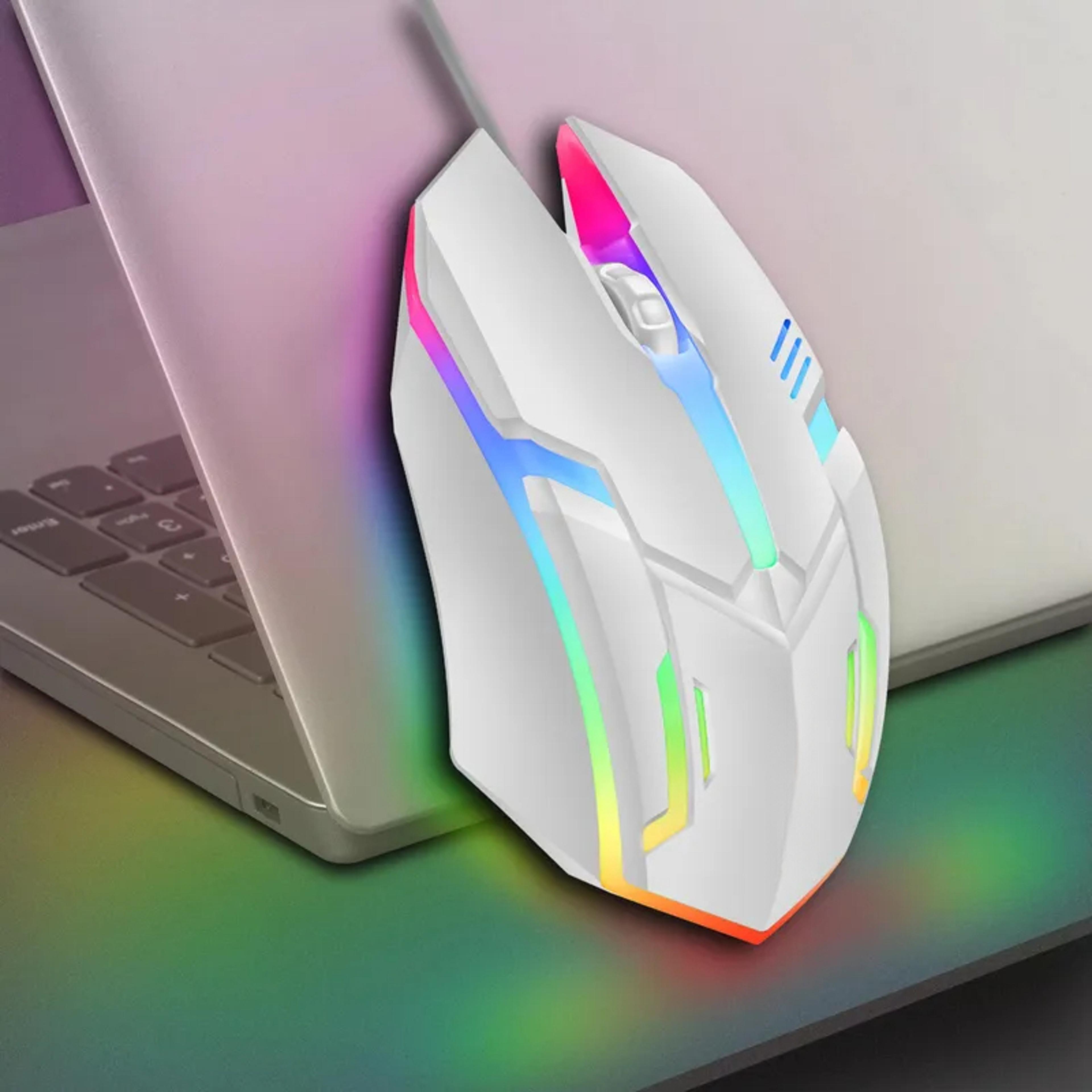 rgb wired gaming mouse with colorful led lights usb optical mouse for pc laptop & office