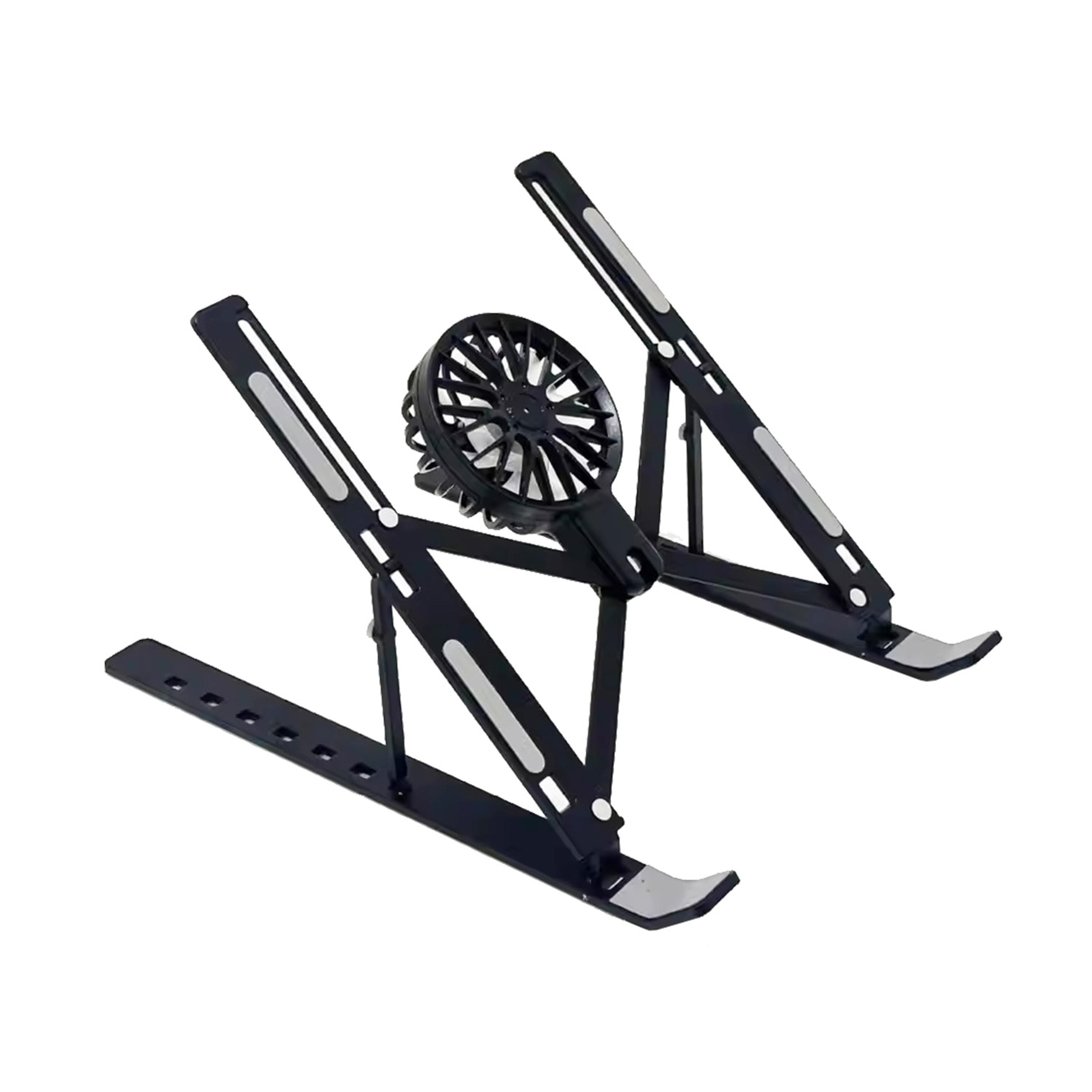 foldable laptop cooling stand with fan adjustable aluminum laptop stand for desk & travel