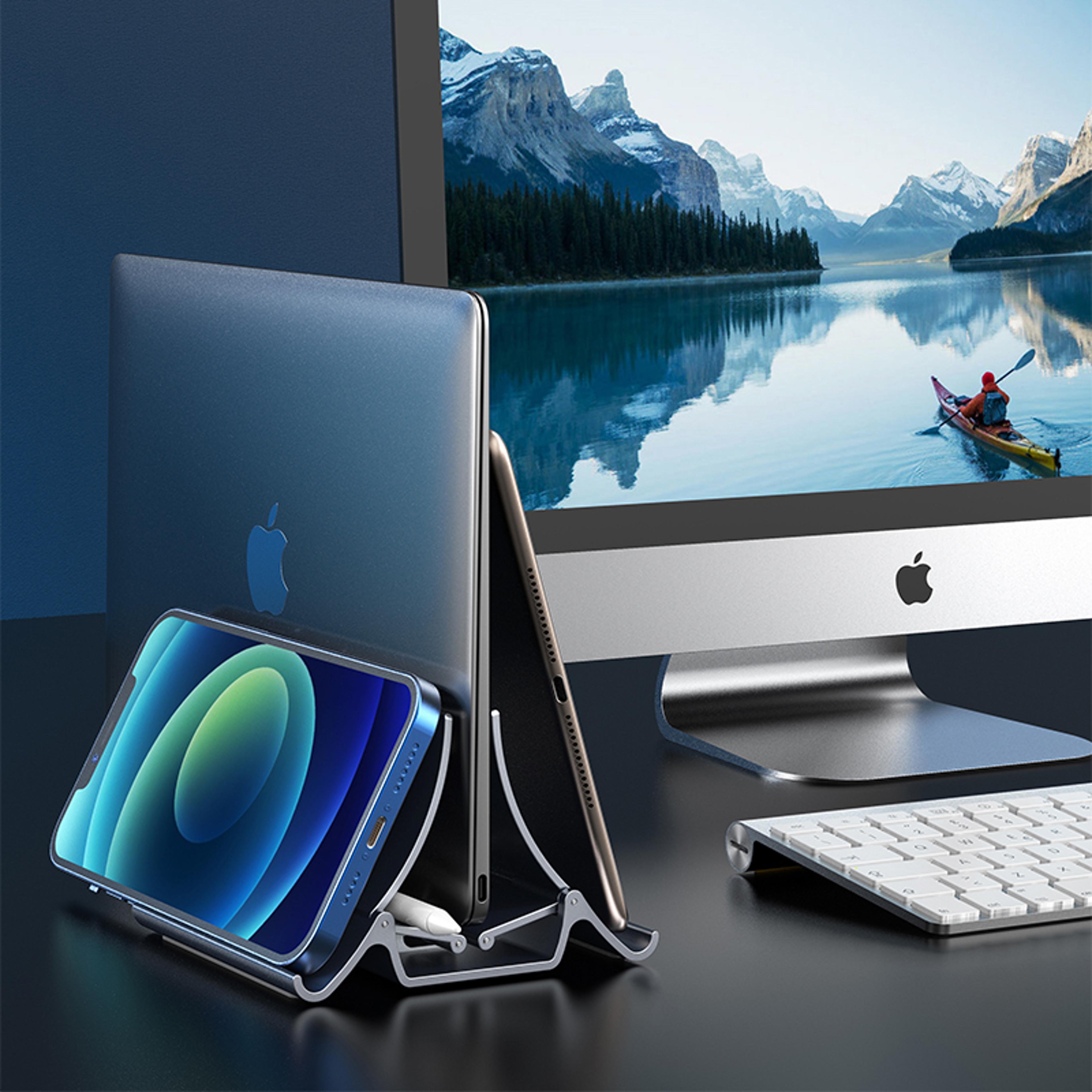 space saving vertical laptop stand adjustable laptop dock holder for macbook surface ipad & tablets