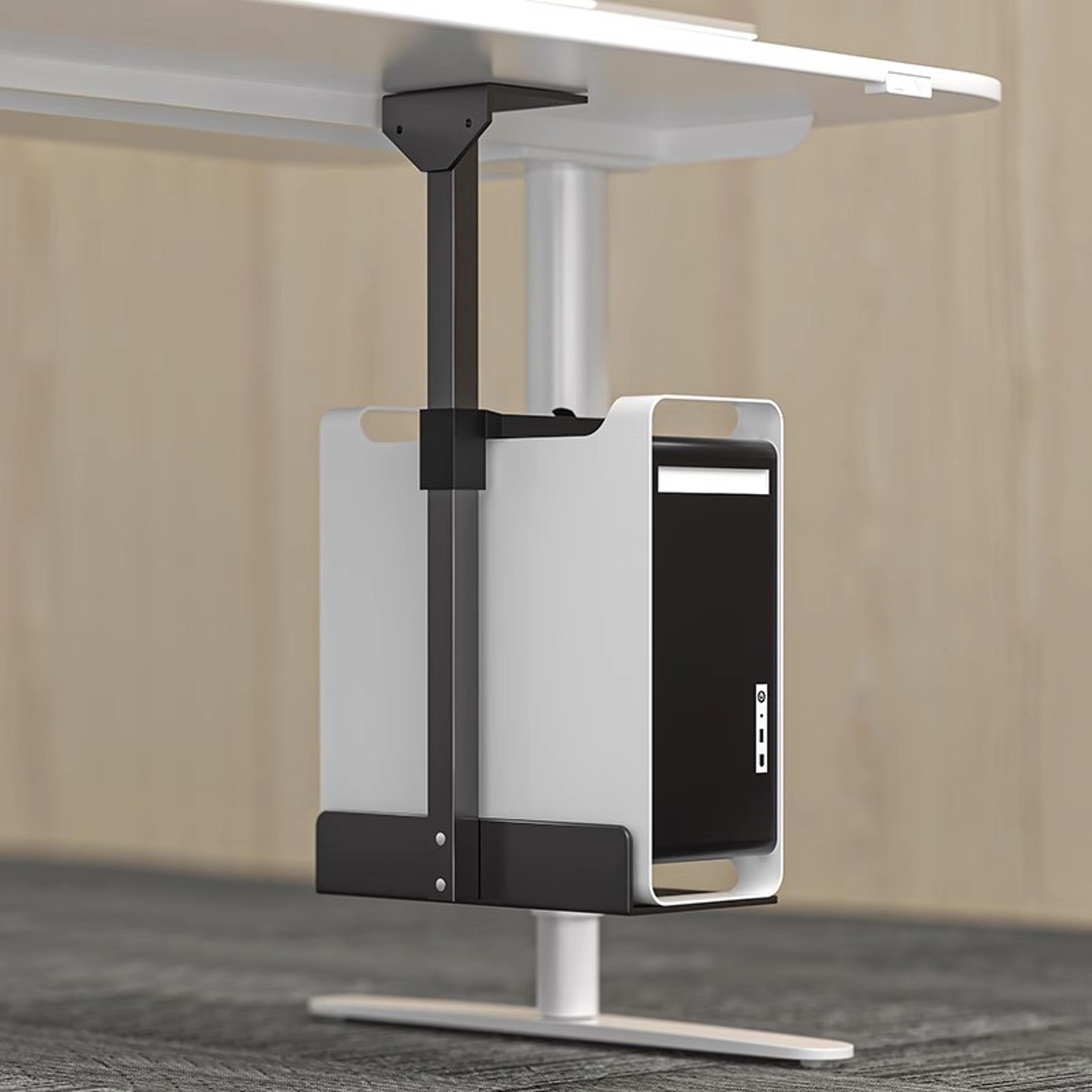 adjustable under desk pc mount computer tower holder with universal cpu wall mount