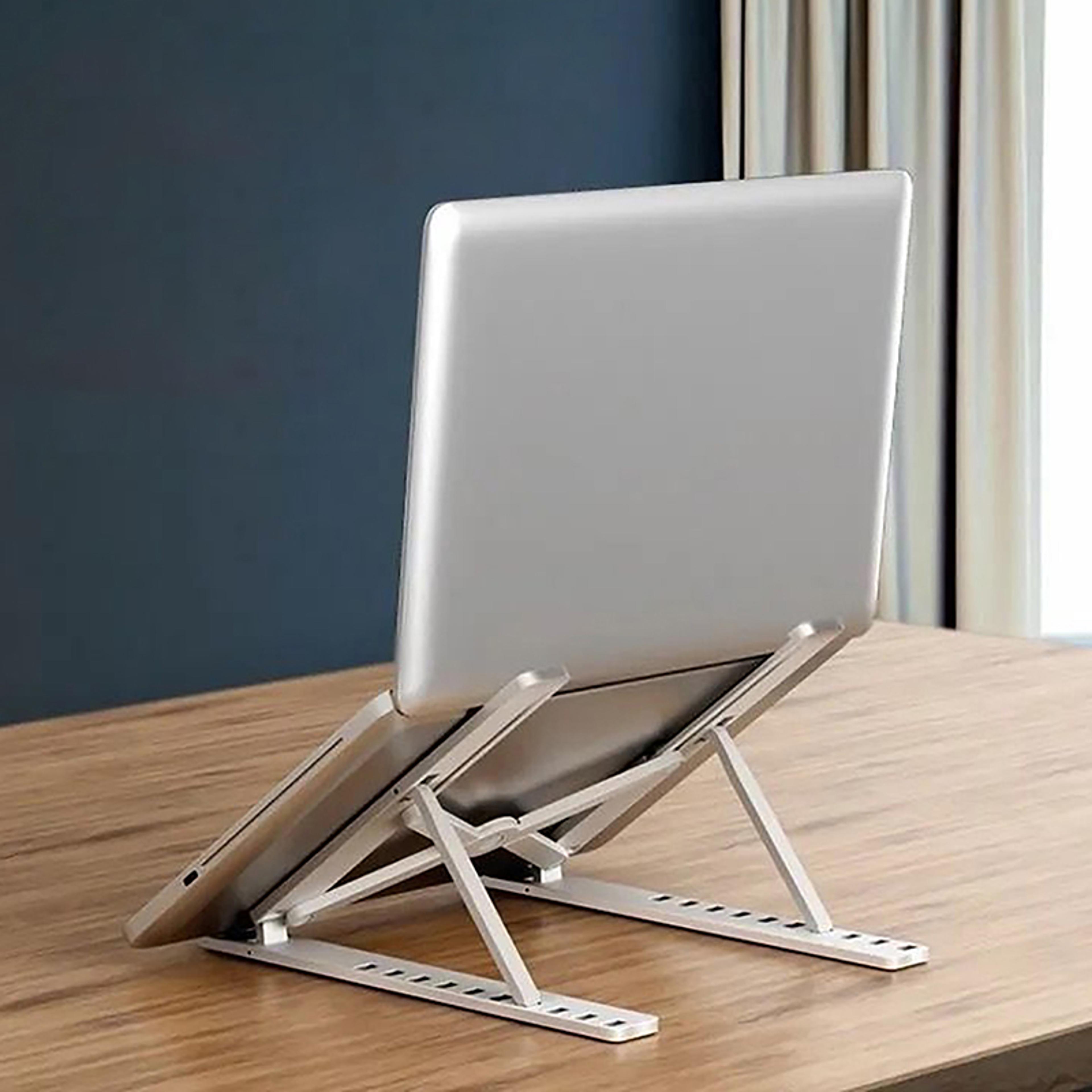 adjustable foldable laptop stand with cooling design for laptops tablets & phones